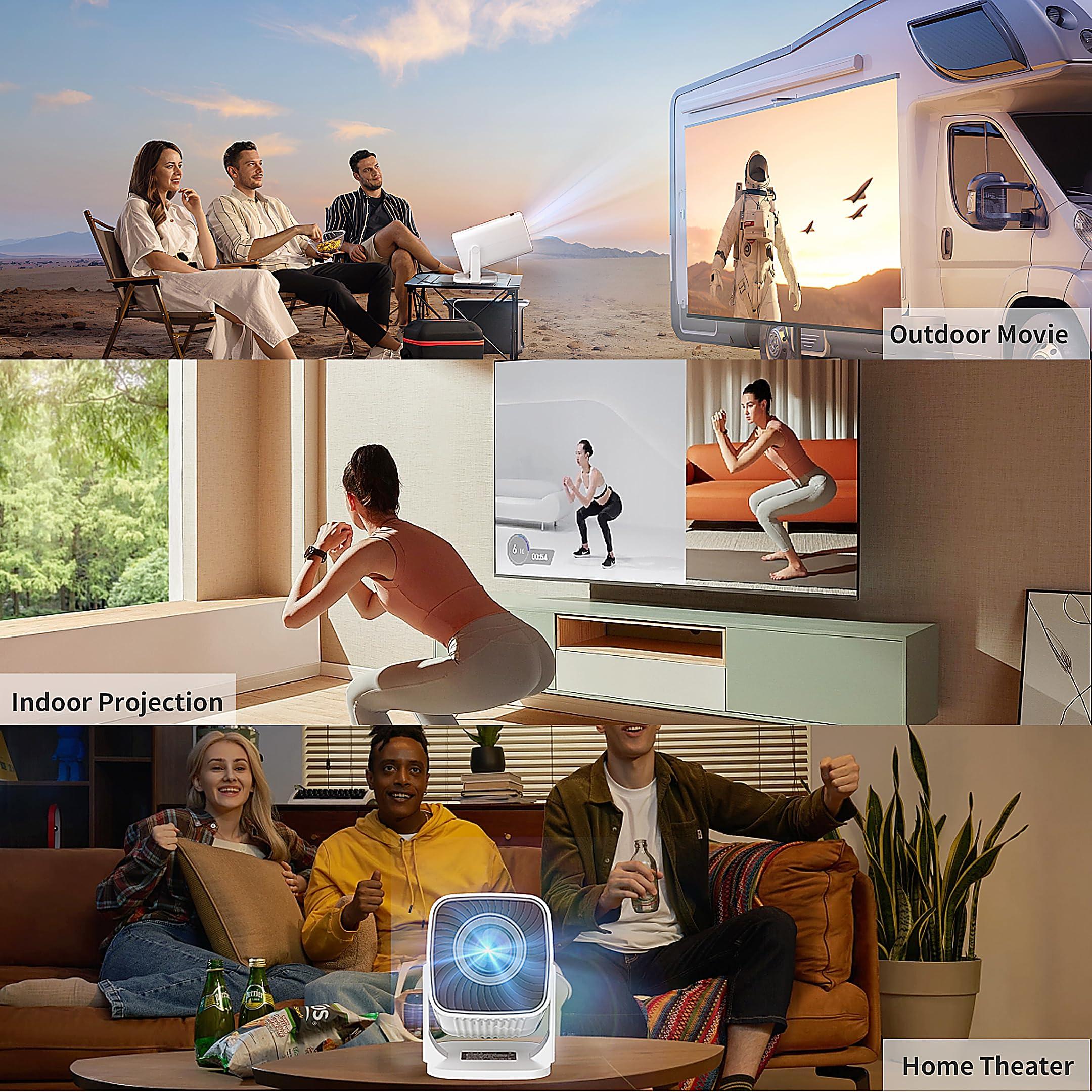 Sucetiho Mini Projector, Portable Outdoor Projector 4K Supported, Short Throw Movie Projector Compatible with Smartphone, TV Stick, Laptop, Game Consoles - Image 7
