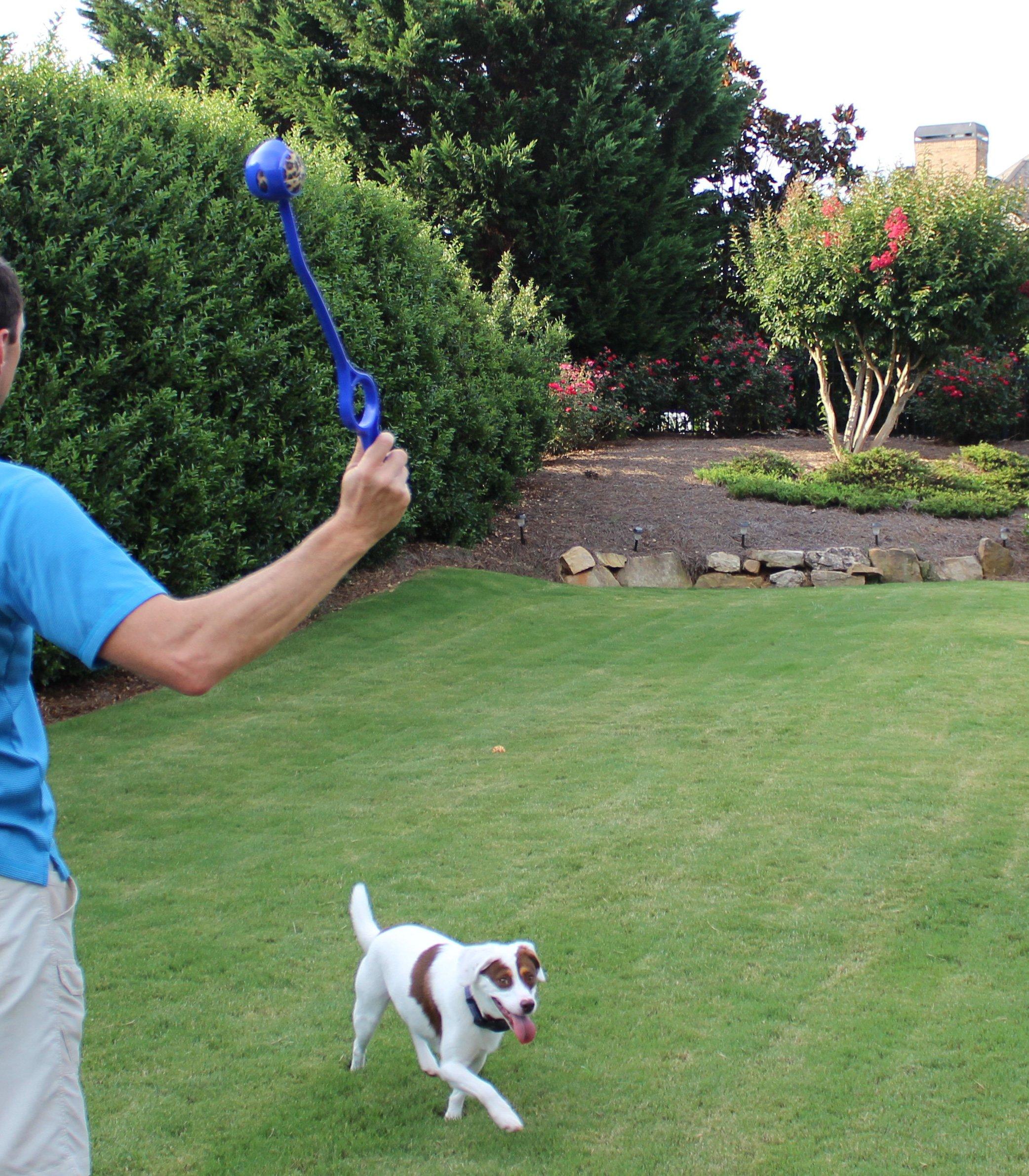 Unique Sports Launch-It Dog Ball Launcher with 4 Animal Print Squeaker Balls - Image 6