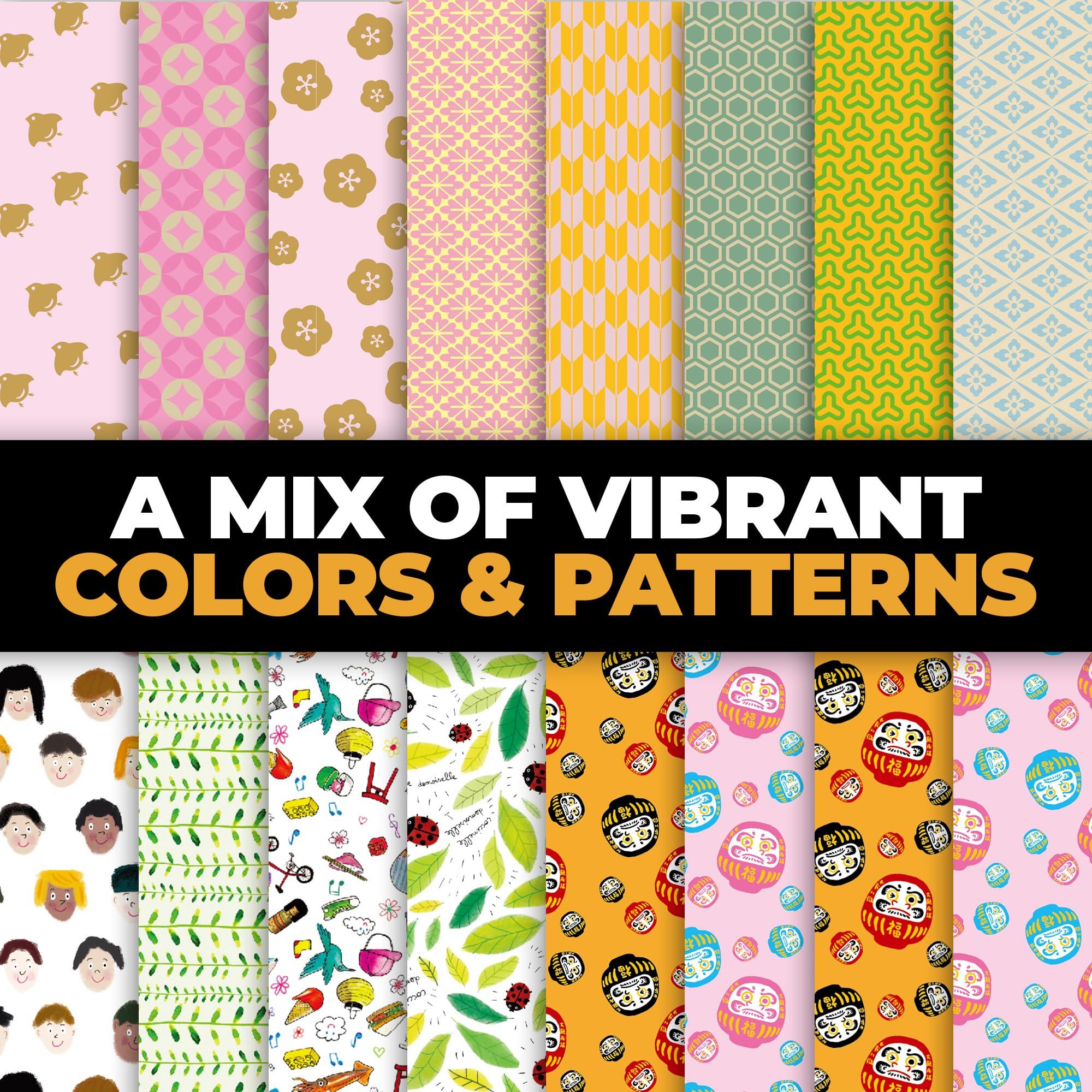 Hakua Design Waterproof A4 Paper Set Colorful Paper, Pattern Cardstock, Colored Copier Paper, and Cute Stationery Paper (Japanese Doll) - Image 7
