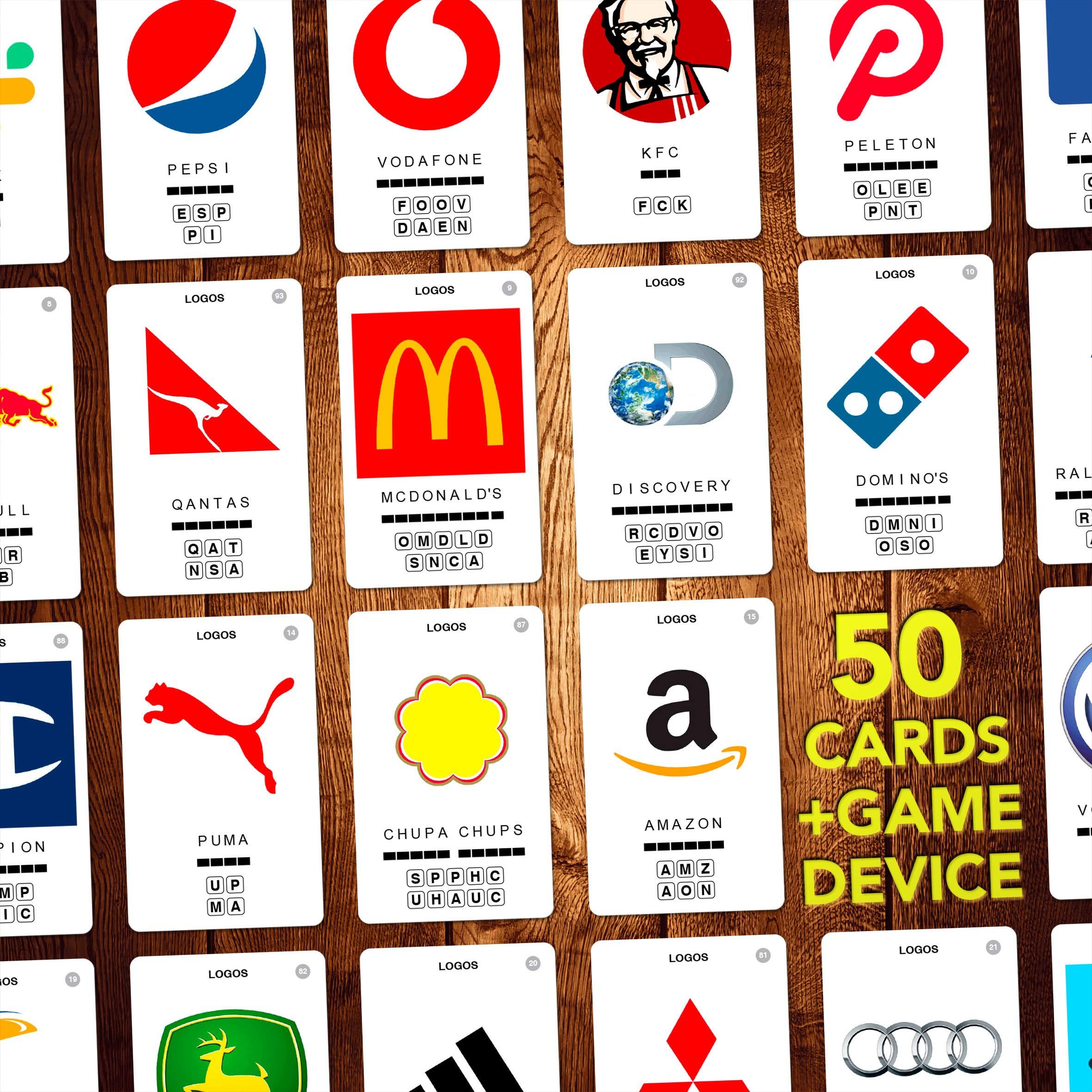 100 PICS Logos Travel Game - Guess 100 Logos | Flash Cards with Slide Reveal Case | Card Game, Gift, Stocking Stuffer | Hours of Fun for Kids and Adults | Ages 6+ - Image 5