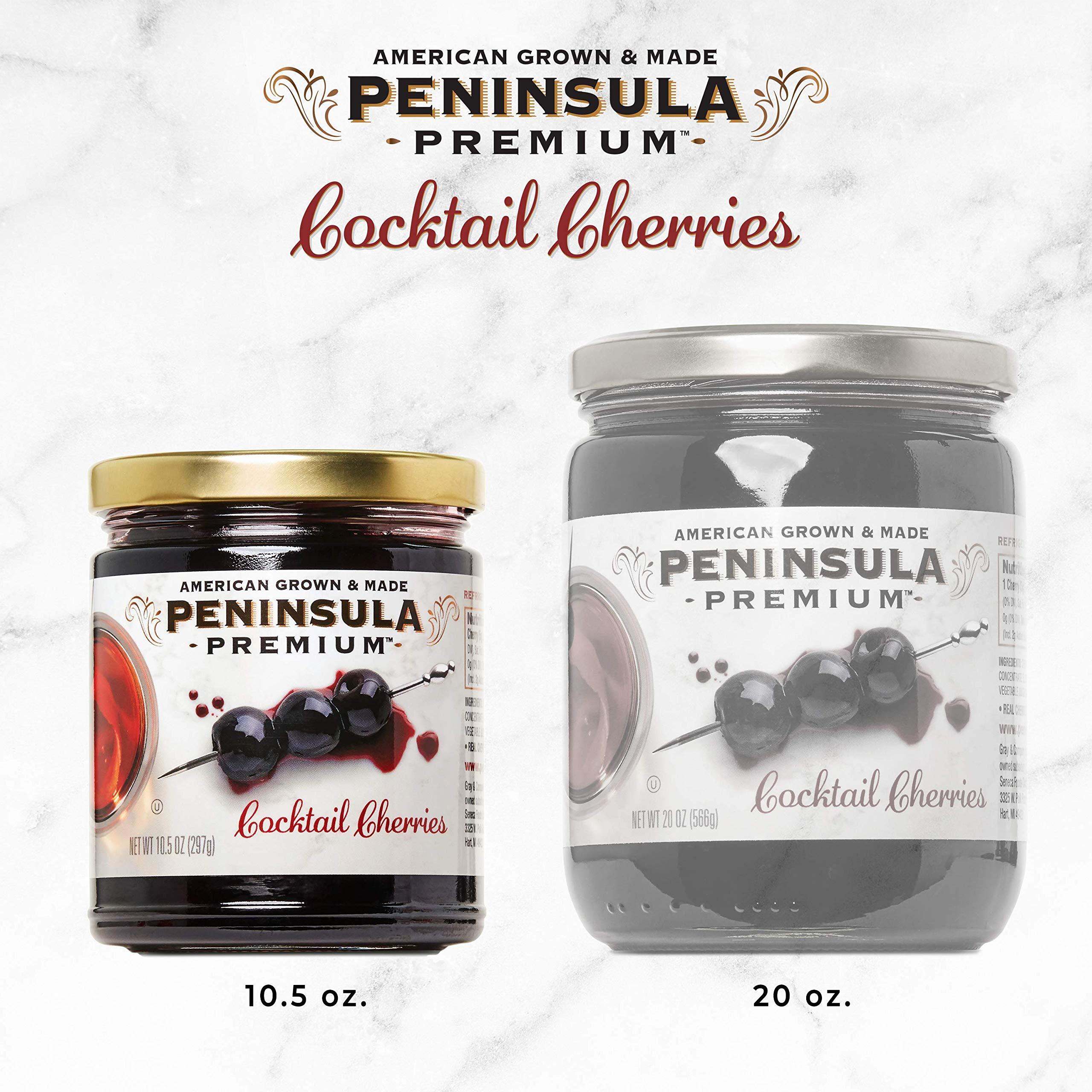 Peninsula Premium Cocktail Cherries | Award Winning | Deep Burgundy-Red | Silky Smooth, Rich Syrup | Luxe Fruit Forward, Sweet-Tart Flavor | Gourmet | American Grown & Made | 10.5 Ounce - Image 4