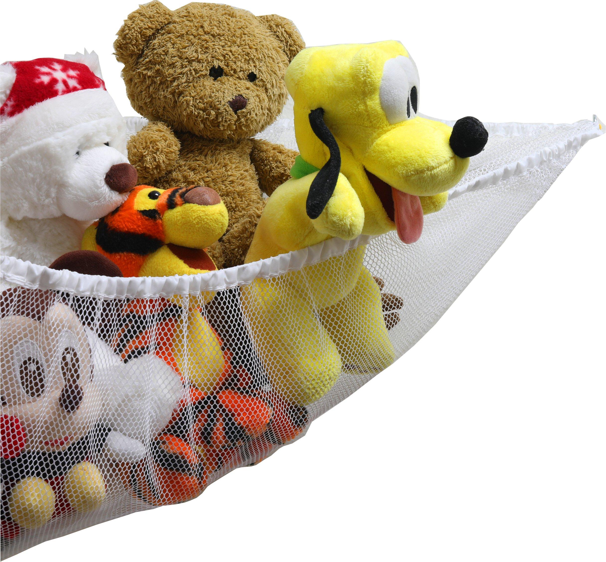 Simple Houseware 2 Pack Stuffed Animal Toy Hammock Net, Corner Wall Storage for Kids Room, White - Image 4