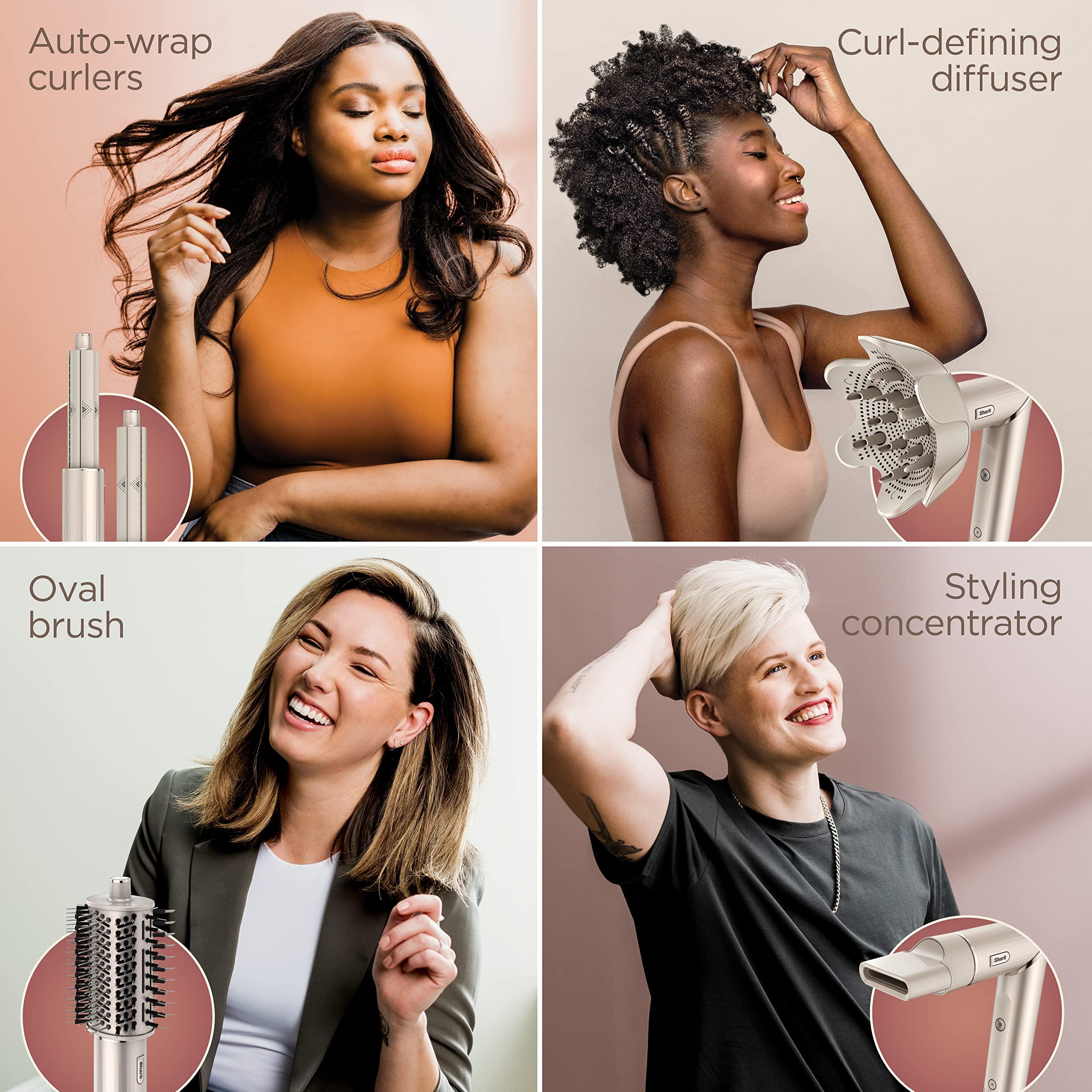 Shark HD435 FlexStyle Air Styling & Drying System, Powerful Hair Blow Dryer & Multi-Styler with Auto-Wrap Curlers, Curl-Defining Diffuser, Oval Brush, & Concentrator Attachment, Stone - Image 12