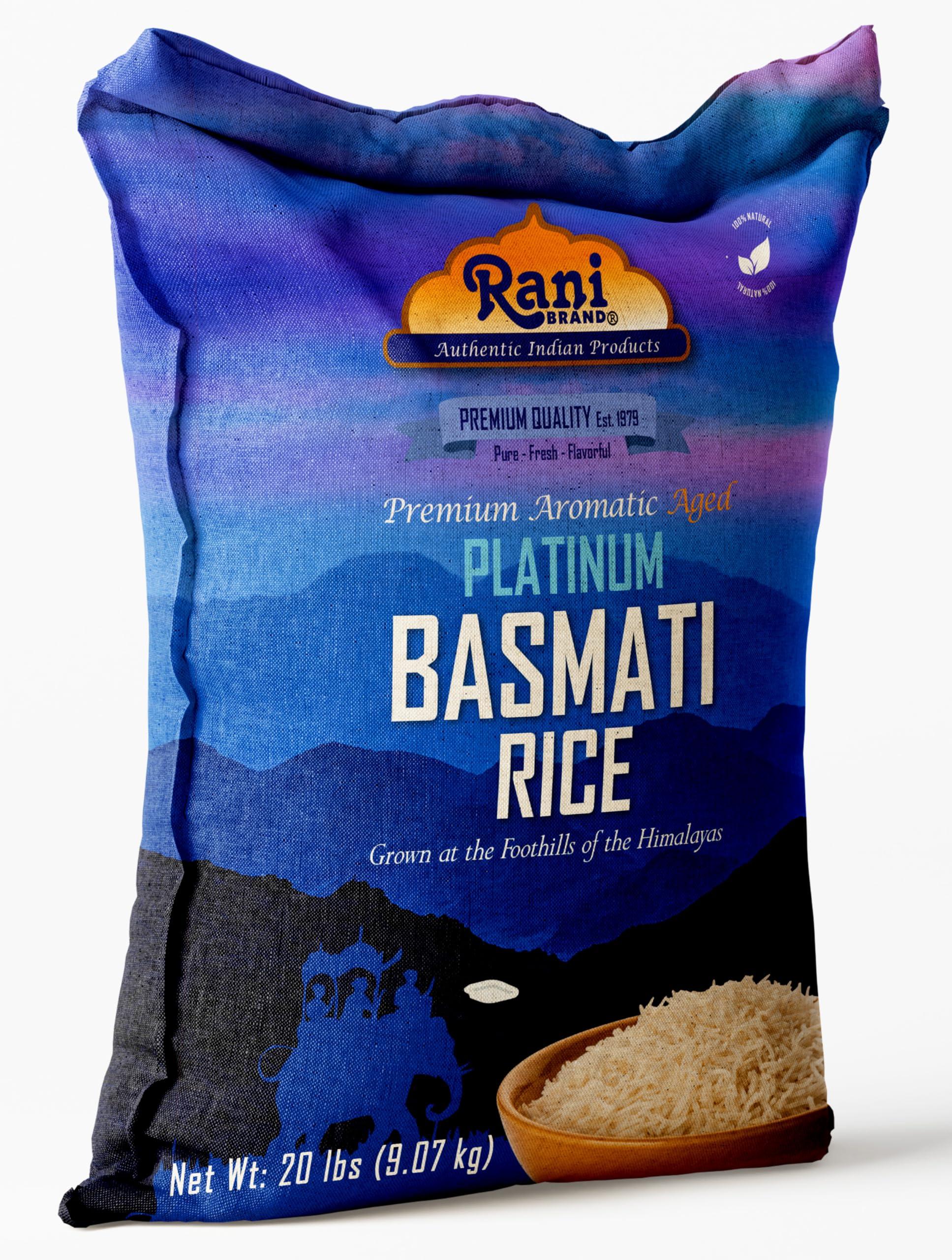 Rani Platinum White Basmati Rice Extra Long Aged 20-Pound Bag, 320oz (20lbs) 9.08kg ~ All Natural | Gluten Friendly | Vegan | Indian Origin | Kosher | Export Quality - Image 9