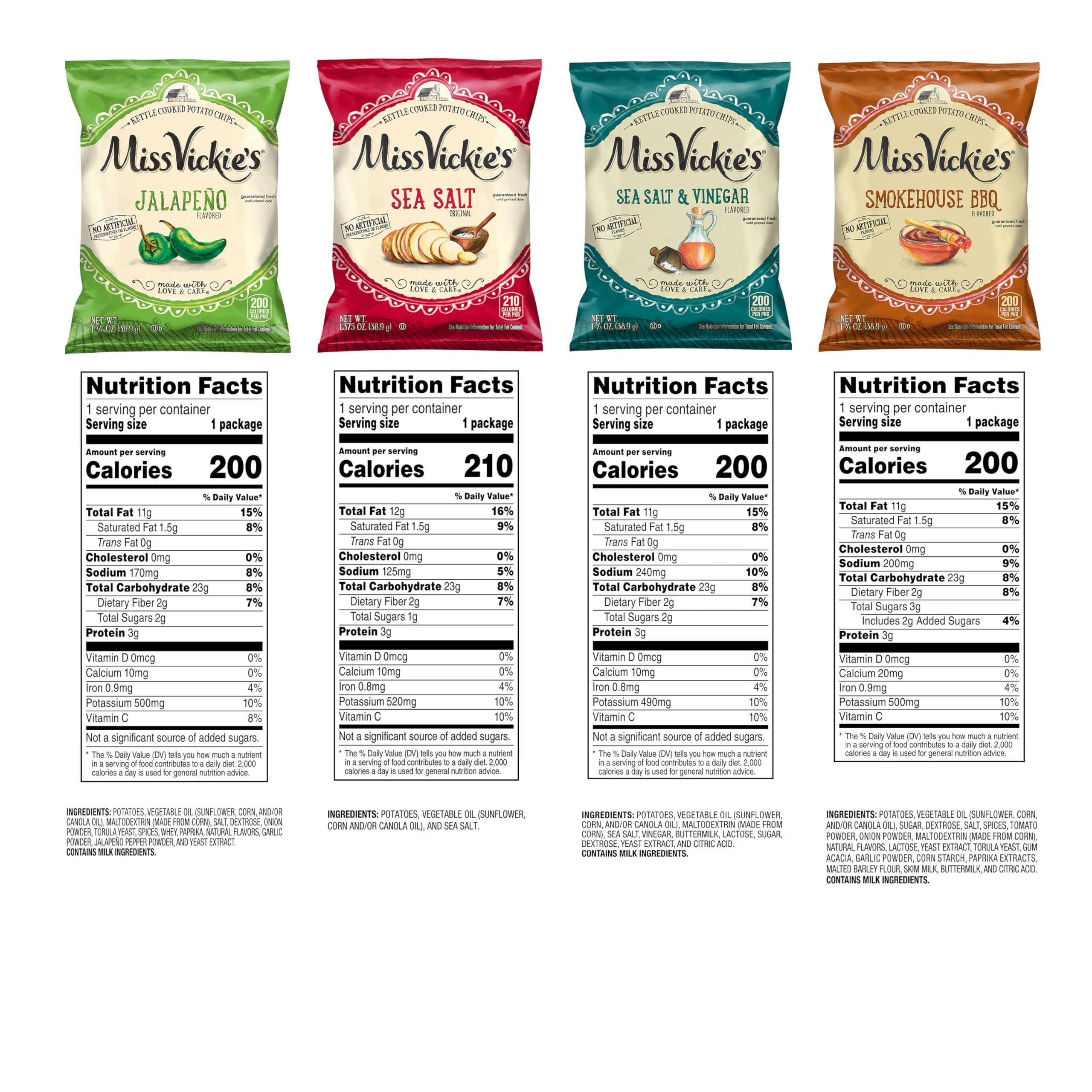 Miss Vickie's Kettle Cooked Potato Chips, Variety Pack, 1.375 Ounce (Pack of 28) - Image 2