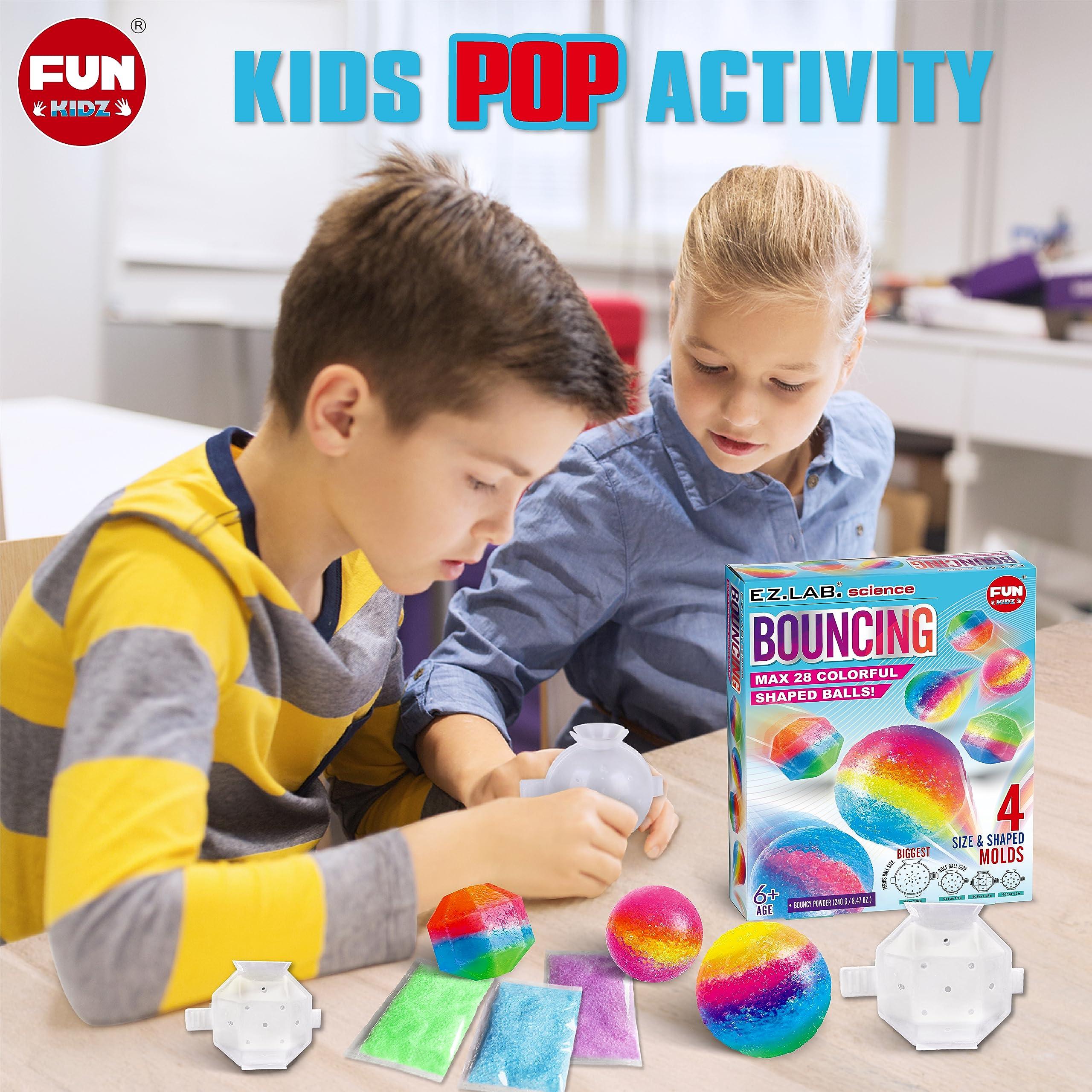Big Bouncy Ball Kit for Kids, FunKidz DIY Ultimate Magic Bouncy Balls Making Kit Science Craft Projects Birthday Party Activities for Boys Girls Ages 6-12 Includes Tennis Size Ball Model and Powder - Image 6