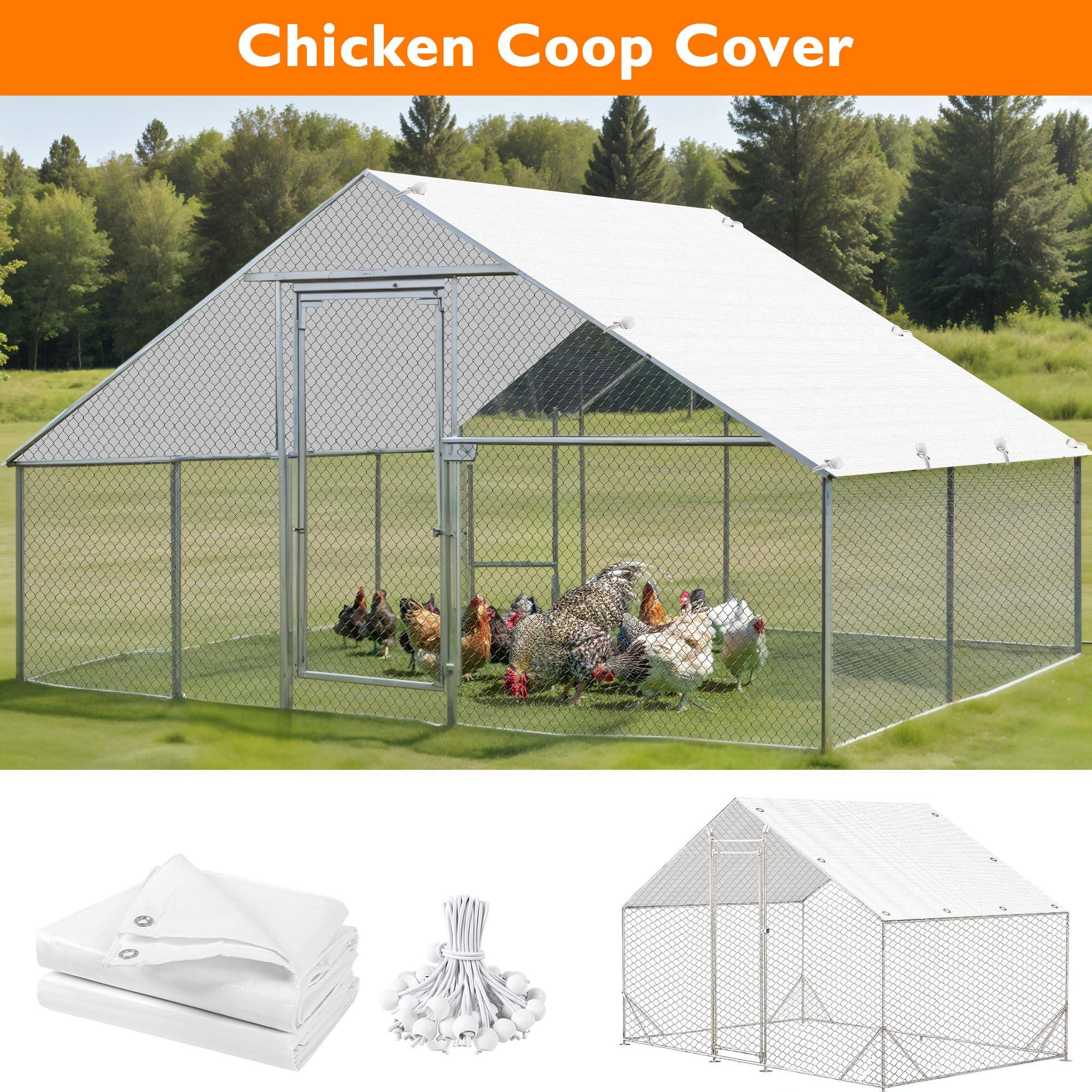 Chicken Coop Cover,11.48 * 6.23 FT Cover for Chicken Run Large Metal Chicken Coop Pen - Image 7