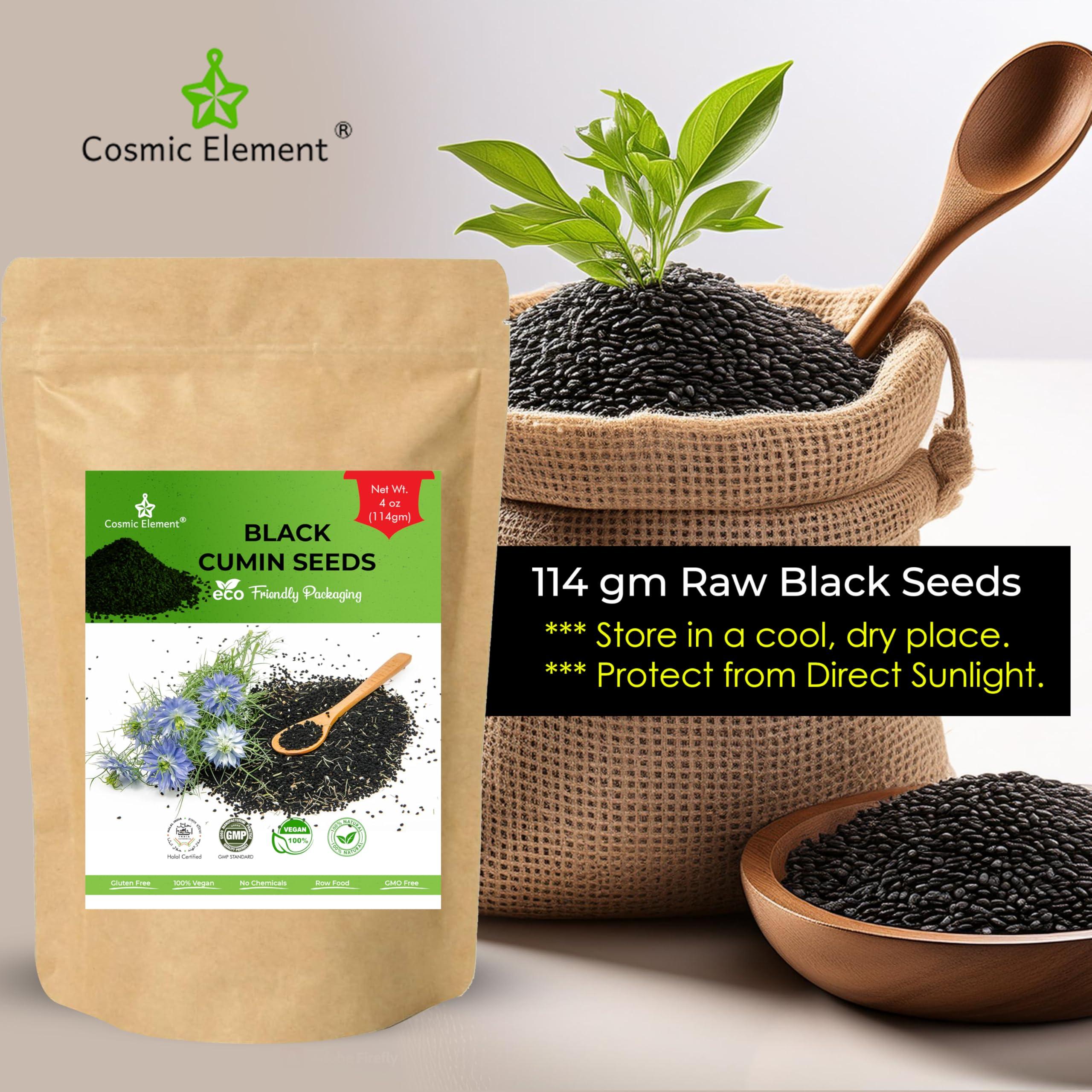 Cosmic Element 100% Pure Organic Black Cumin Seeds | Nigella Sativa Organic Black Cumin Seed Whole Raw | Non-GMO, Gluten-Free, No Salt or Preservatives | Fresh Kalonji Seed in Eco-Friendly Pouch - 4oz - Image 6