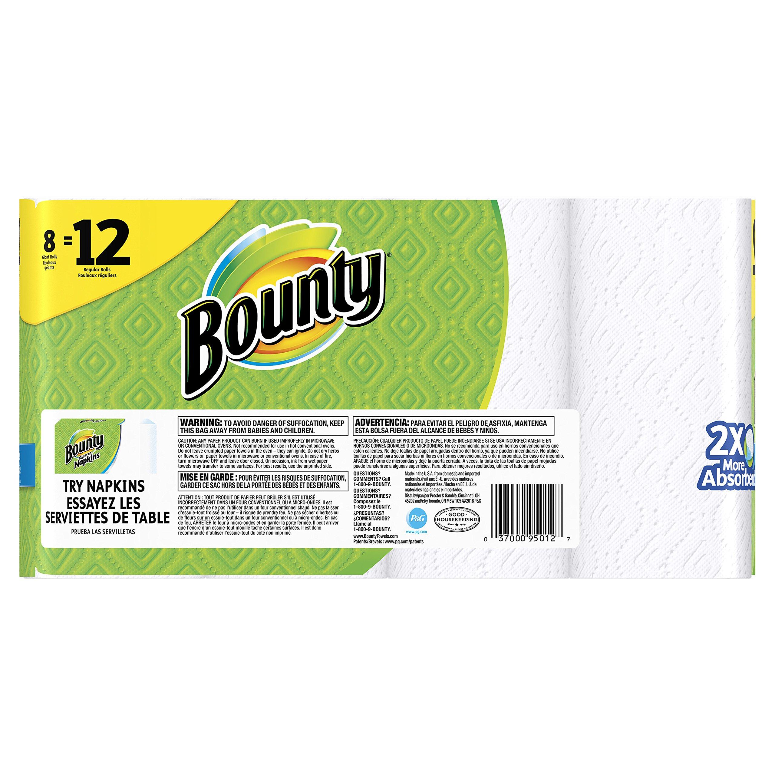 Bounty Select-A-Size Paper Towels, White, Giant Roll, 8 Rolls (Pack of 1) - Image 2