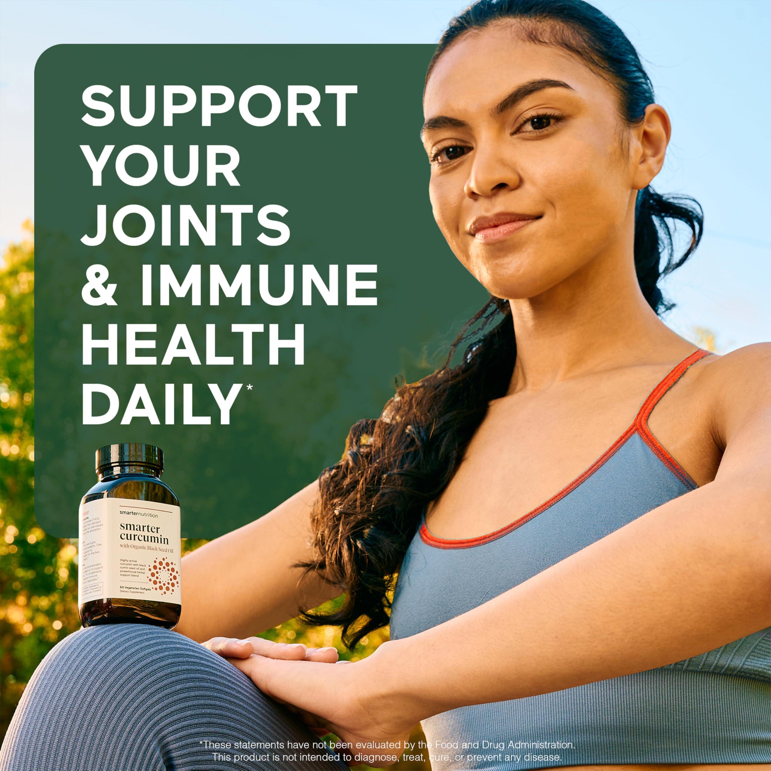 Smarter Nutrition Curcumin Softgels - Vegan High Absorption 400 mg Curcumin Supplement Standardized to 95% Tetrahydrocurcuminoids + Organic Black Seed Oil & Ginger for Joint & Immune Health - 180 Ct - Image 8