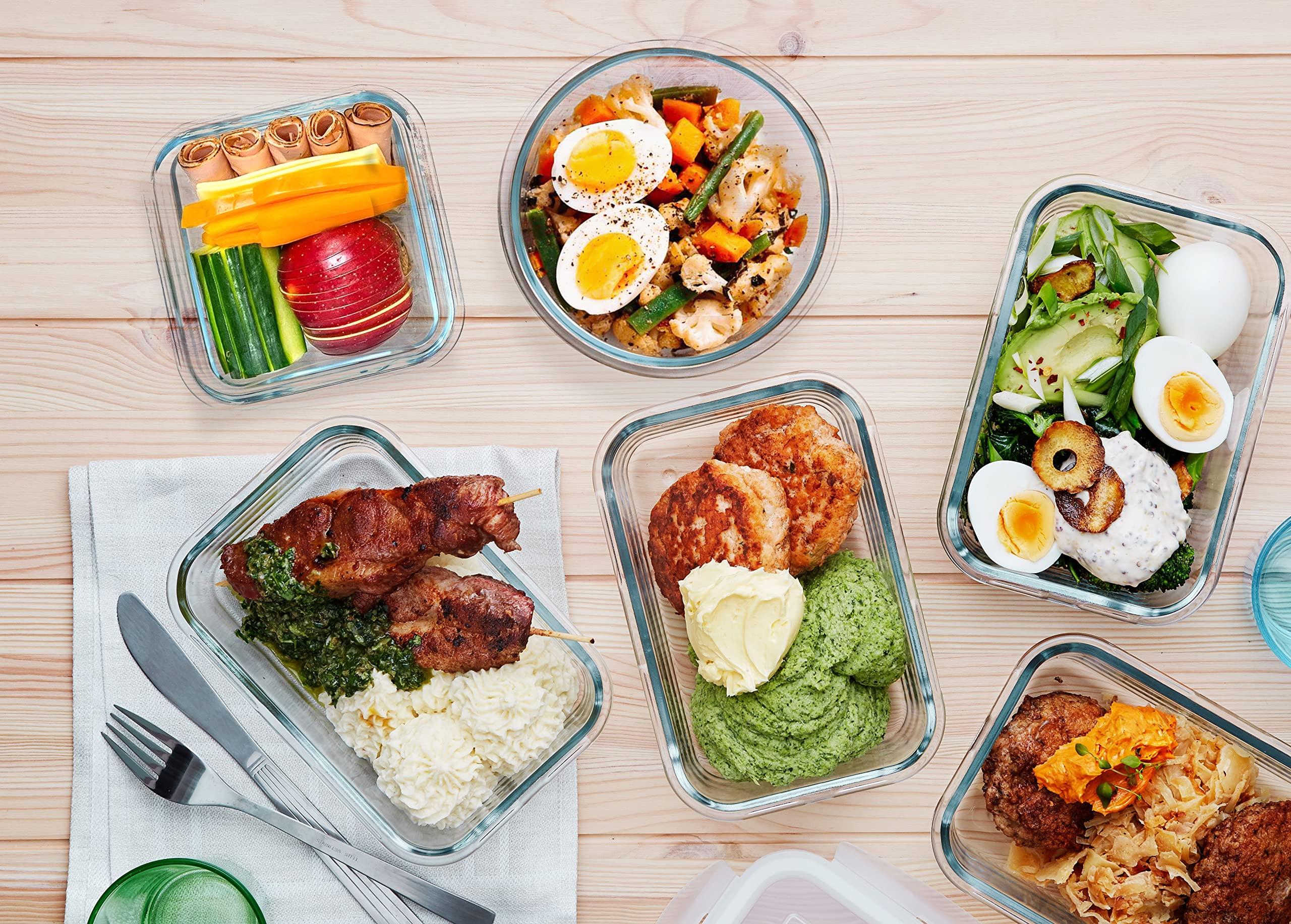 M MCIRCO 30 Pieces Glass Food Storage Containers with Upgraded Snap Locking Lids,Glass Meal Prep Containers Set - Airtight Lunch Containers, Microwave, Oven, Freezer and Dishwasher Friendly, Blue - Image 6