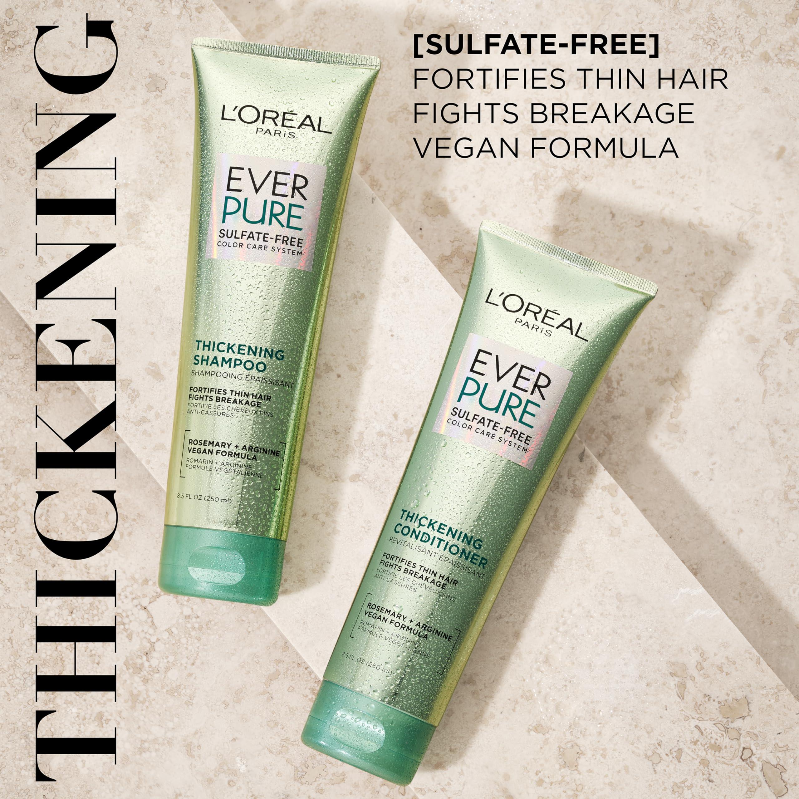 L'Oreal Paris Thickening Sulfate Free Conditioner, Thickens + Strengthens Thin, Fragile Hair, Hair Care with Rosemary Leaf, EverPure, 8.5 Fl Oz (Packaging May Vary) - Image 2
