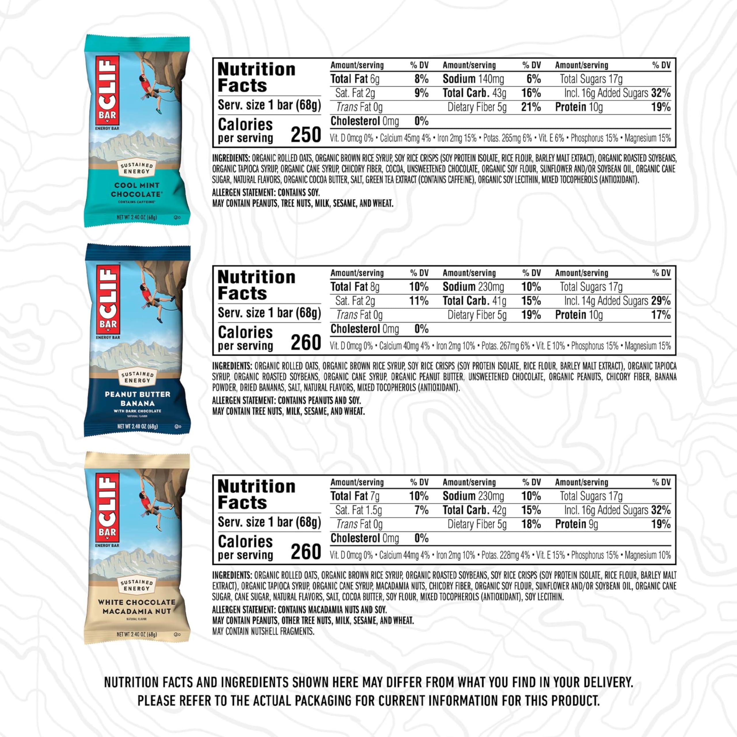 CLIF BAR - Variety Pack - 6 Flavors - Made with Organic Oats - Energy Bars - Non-GMO - Plant Based Protein Bars (16 Pack) - Image 6