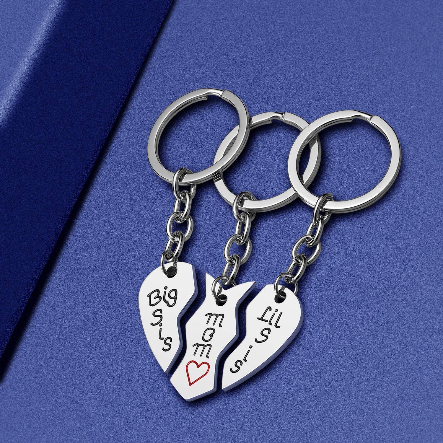 iWenSheng Mother’s Day Birthday Gifts for Mom from Daughter - 2PCS/3PCS Mum Big Sis Little Sis Keychain Gifts Set - Image 3