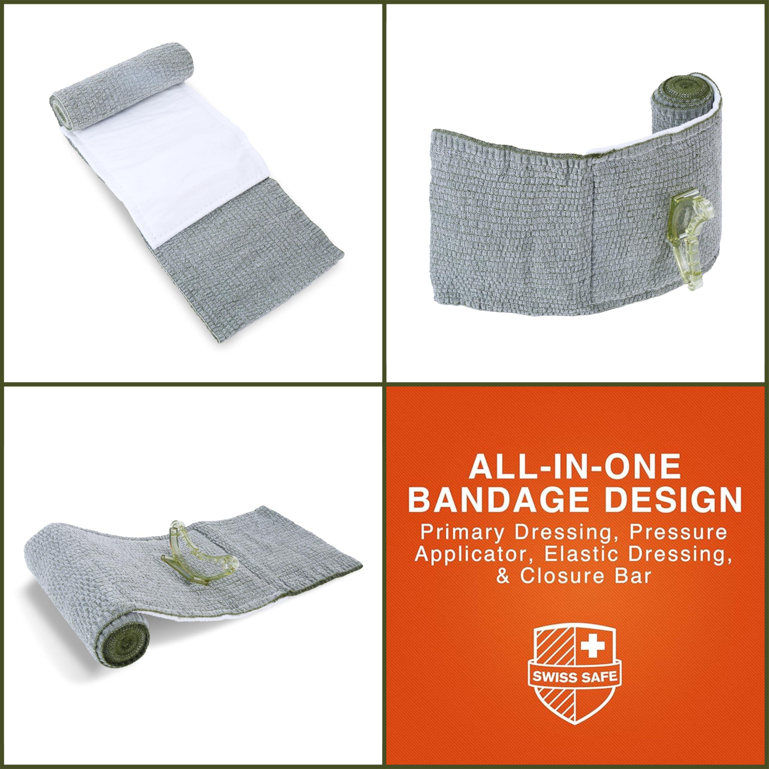 Swiss Safe 6 Inch Israeli Bandages Trauma Kit - Sterile Elastic Compression Bandage - Emergency Military IFAK - HSA & FSA Eligible - 6 inch, 2-Pack - Image 6