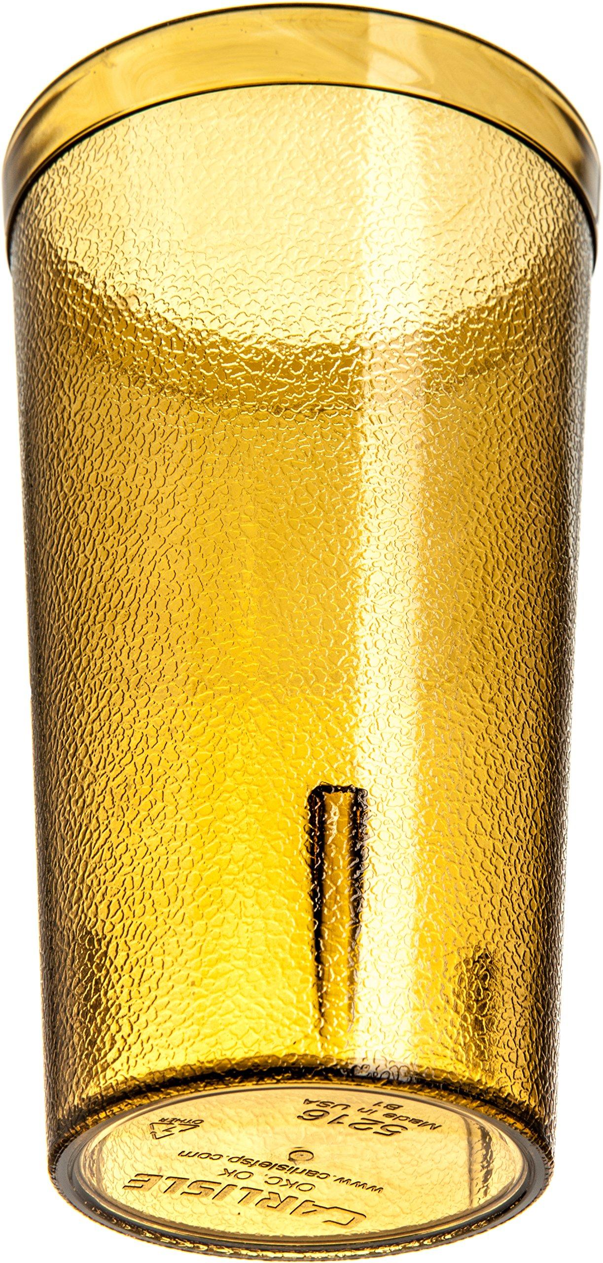 Carlisle FoodService Products Stackable Tumbler Plastic Tumbler with Pebbled Exterior for Restaurants, Catering, Kitchens, Plastic, 16 Ounces, Amber - Image 3