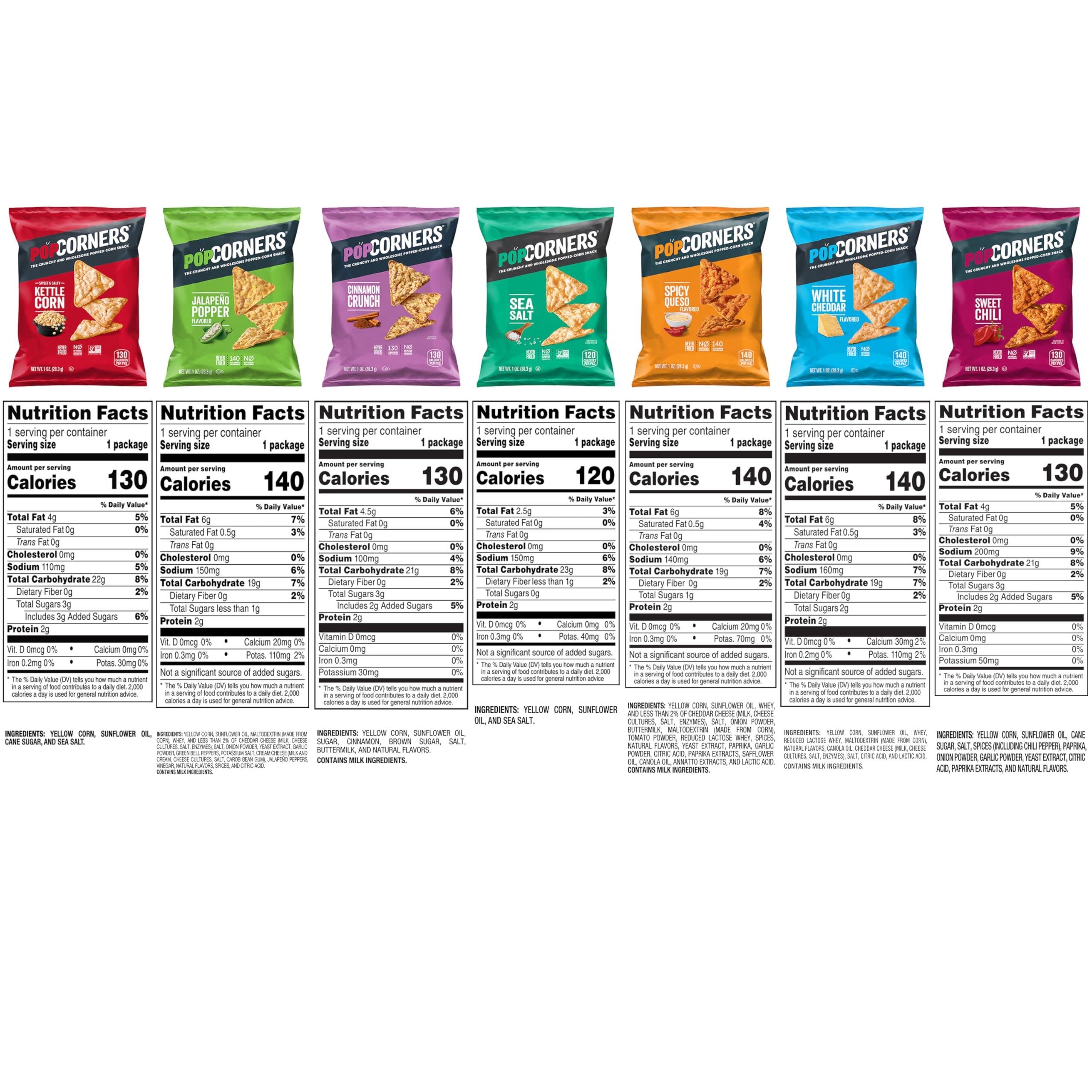 PopCorners Popped Corn Snacks, Sampler Pack, 1 Ounce (Pack of 20) (Assortment May Vary) - Image 11
