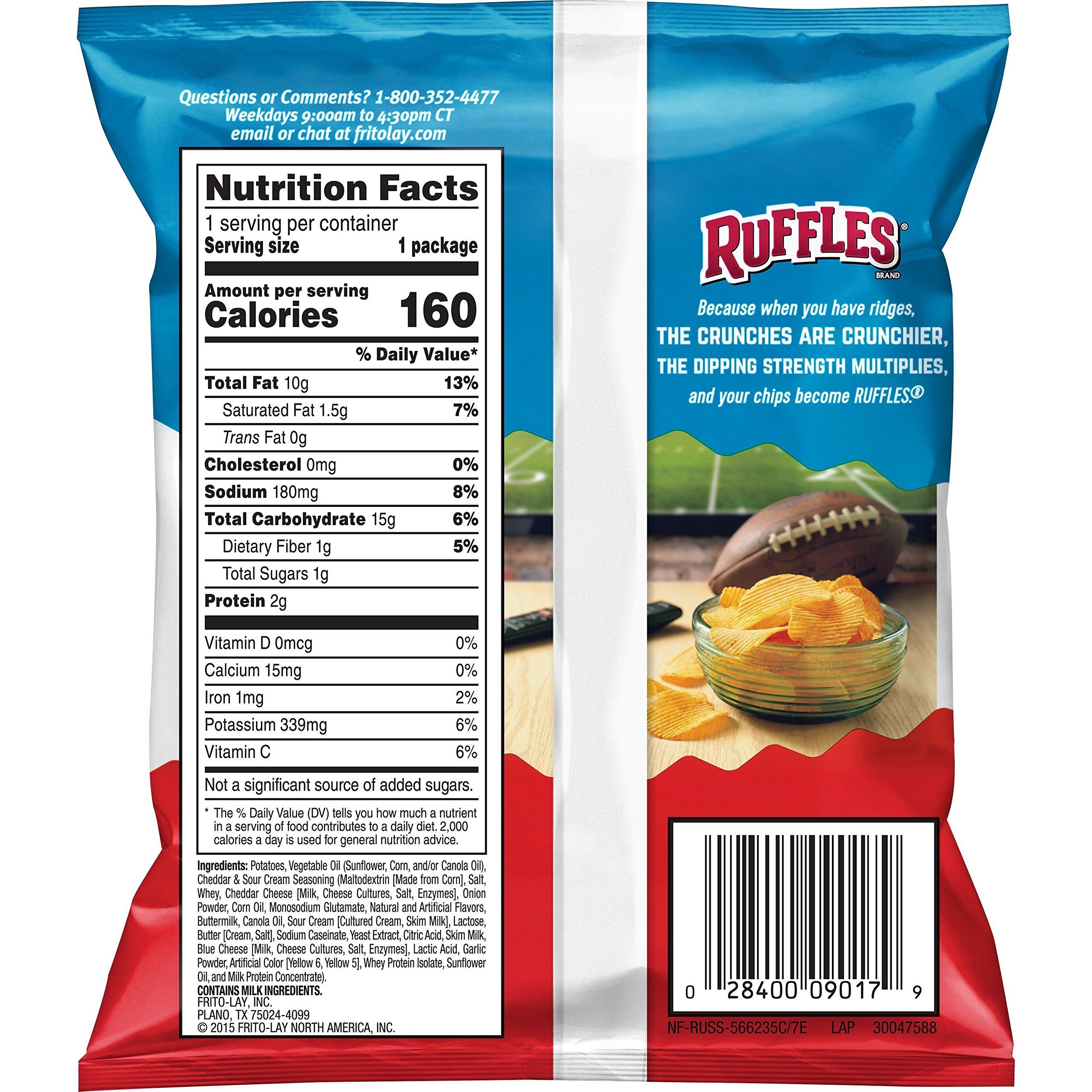 Ruffles Potato Chips, Cheddar Sour Cream, 1oz (40 Count) - Image 2