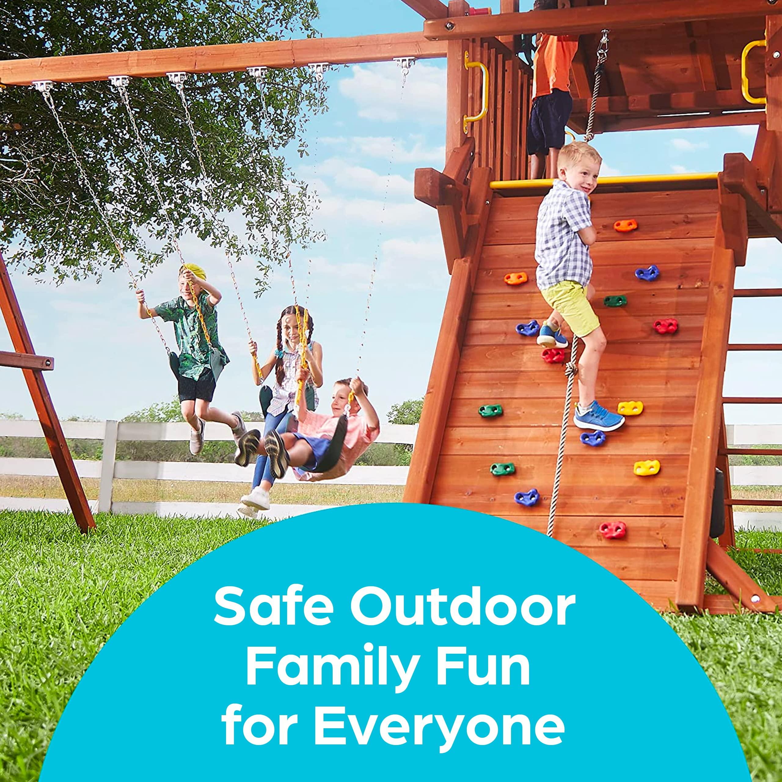 Jungle Gym Kingdom Swing Set Hangers - 2 Heavy Duty Brackets with Locking Snap Hooks for Porch, Patio, Playground - Indoor/Outdoor Hardware & Accessories - Image 9