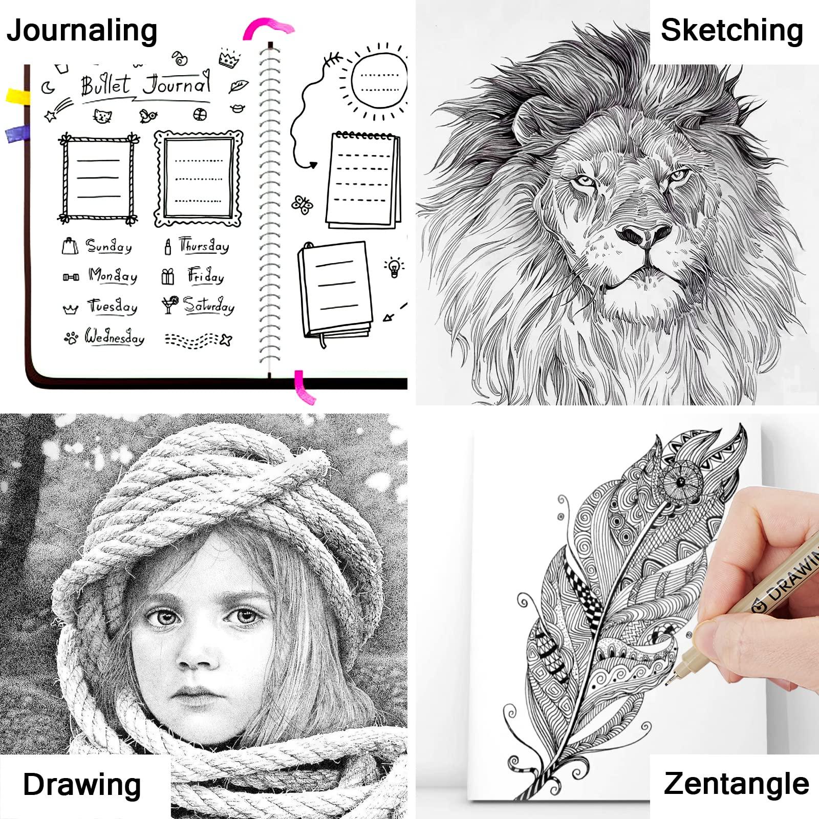 Muchcute Micro Fineliner Drawing Art Pens: 12 Black Fine Line Waterproof Ink Set Artist Supplies Archival Inking Markers Liner Sketch Outline Anime Gifts Manga Sketching Watercolor Zentangle Kit Stuff - Image 6