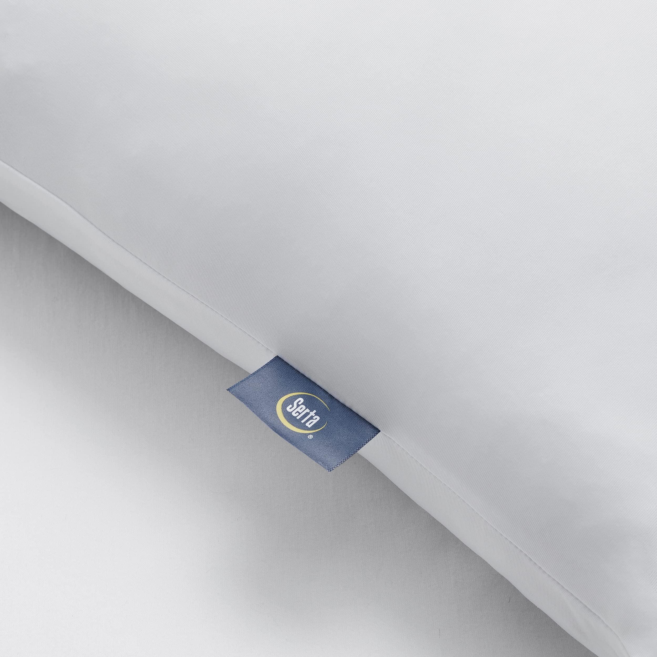 Serta Power Chill Cooling Pillow Protectors, Stain Resistant and Zippered Pillow Protector, Protects Pillow from Dust and Dirt (2 Pack), Standard/Queen, White - Image 4