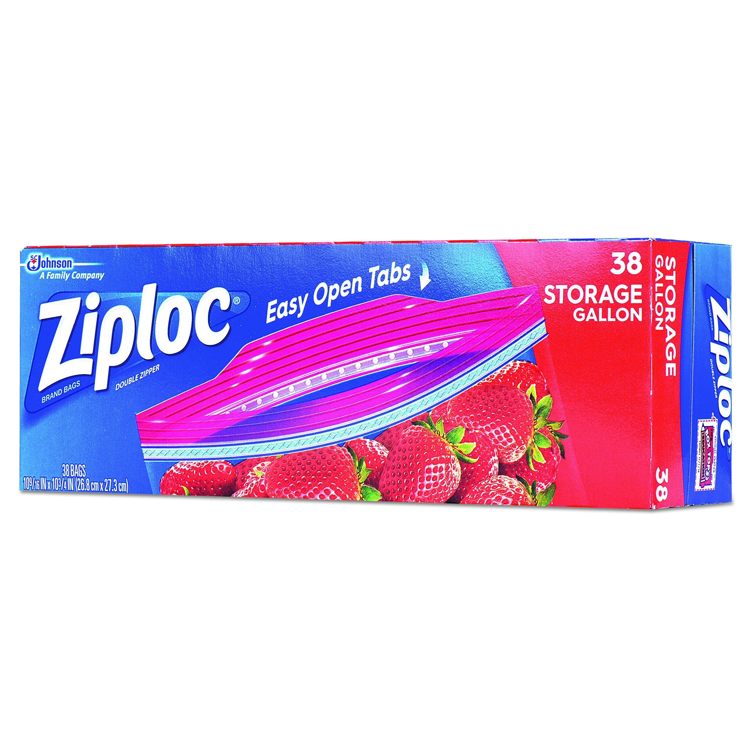 Ziploc 665016 Double Zip/ Storage Bags, 10-9/16 x 10-3/4, 1 Gal, Clear, 38/Box (Case of 9 Boxes) - Image 2