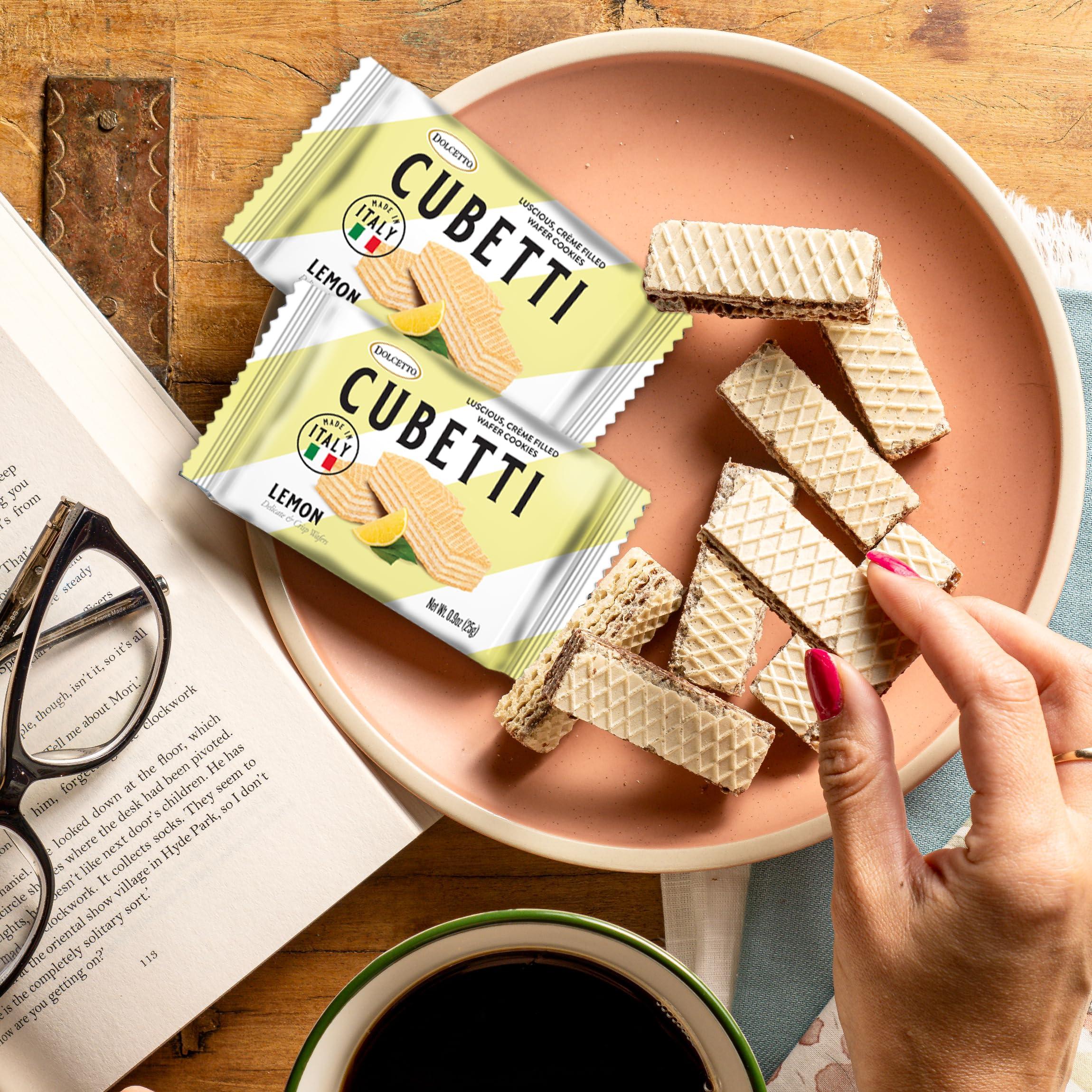Dolcetto Cubetti Wafer Cookies, Lemon Flavor, 8.8 Ounce (Pack of 20), Cream Filled Bite Sized Crispy Wafer Cookies, Made in Italy, Halal - Image 7