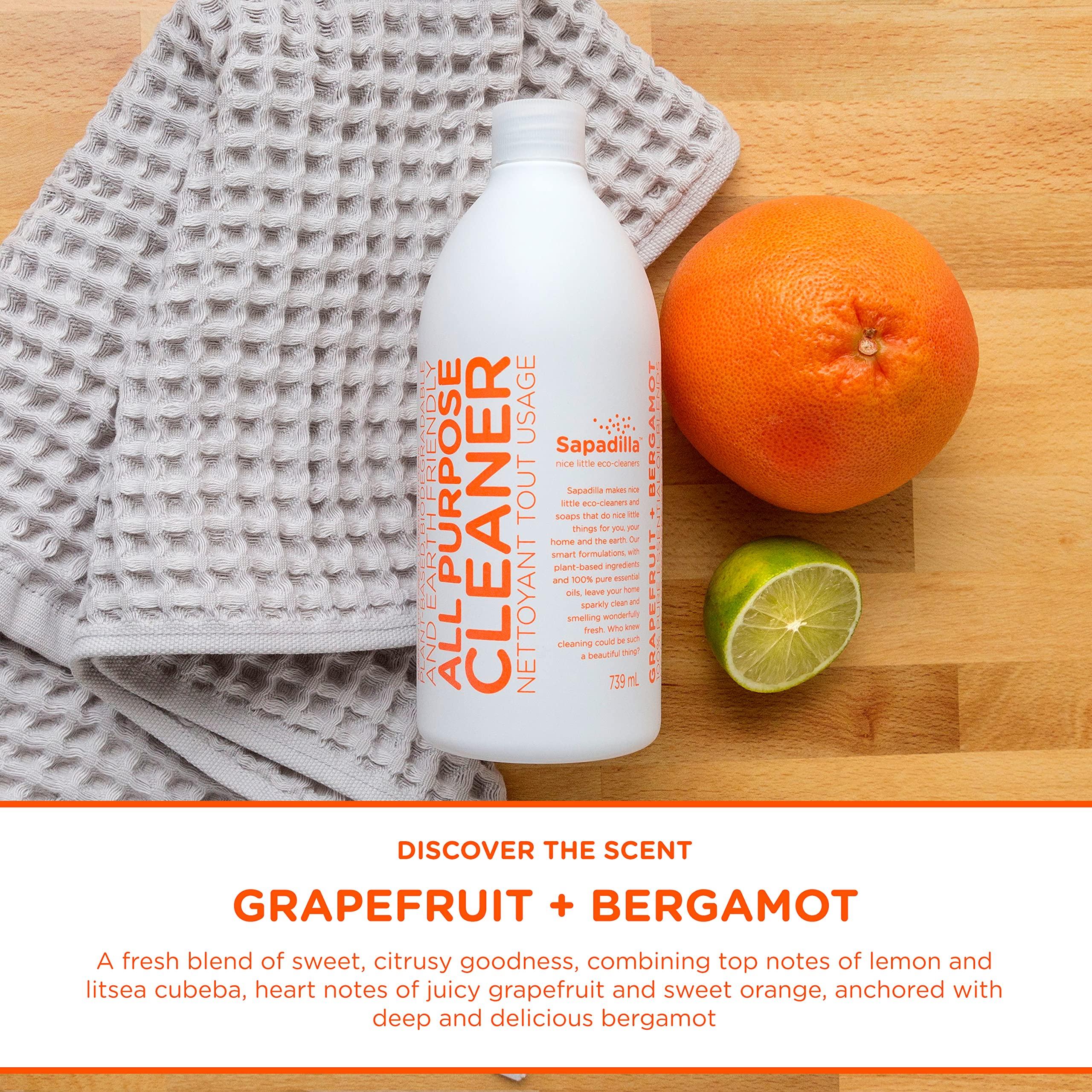 Sapadilla Grapefruit + Bergamot Biodegradable All-Purpose Cleaner Concentrate, 25 Ounce - Image 3