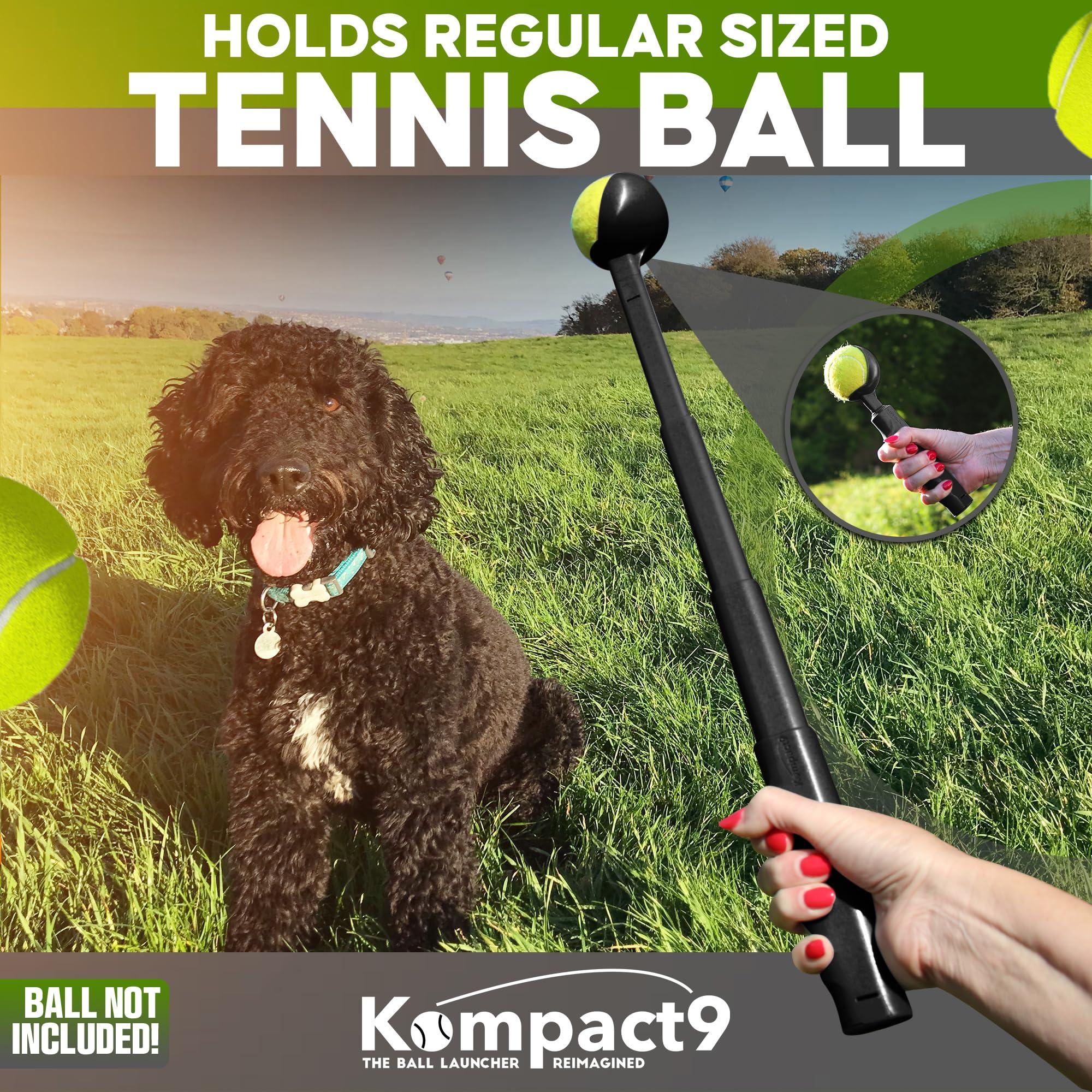 Kompact9 | Retractable Pocket-Sized Ball Launcher, Eco-Friendly & Portable Dog Fetch Toy, Made from Recycled Plastic, UK Designed, Fits Standard Tennis Balls Perfect Dog Exercise Equipment | Black - Image 4