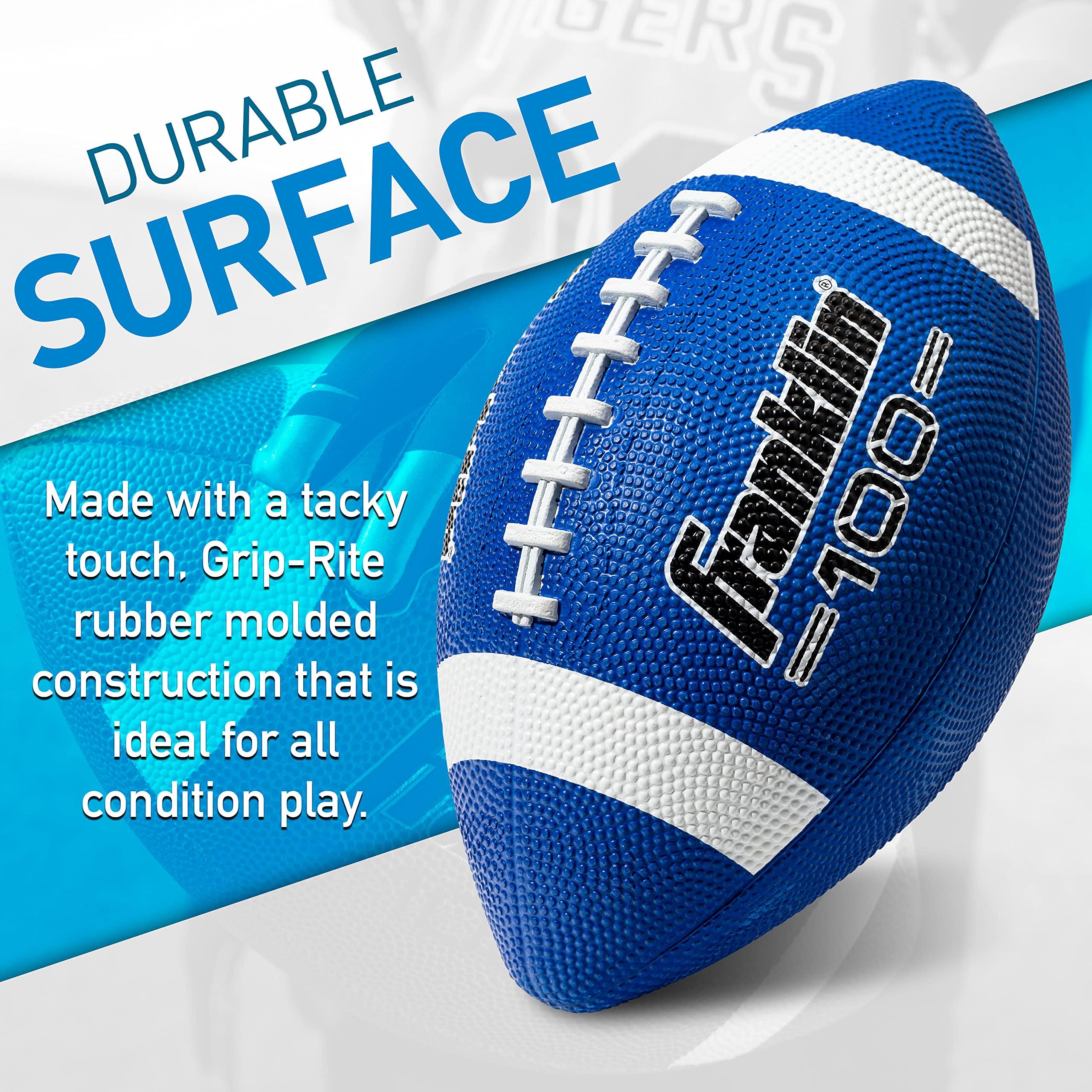 Franklin Sports Kids Junior Grip-Rite Youth Junior Size Rubber Footballs - Peewee Kids Durable Outdoor Footballs - Single & Bulk Packs Available - Image 2