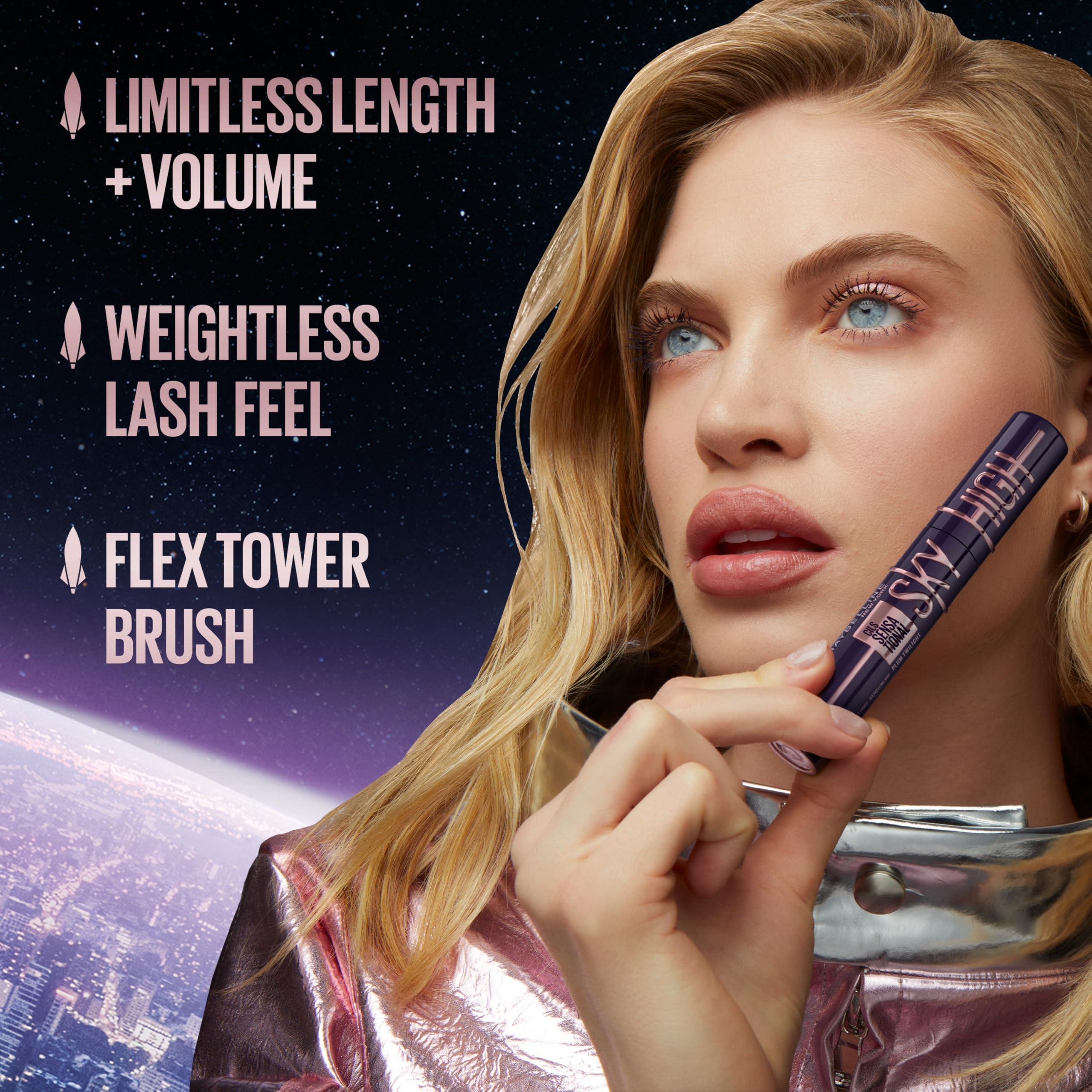 Maybelline Lash Sensational Sky High Washable Mascara Makeup, Volumizing, Lengthening, Defining, Curling, Multiplying, Buildable Formula, Blackest Black, 1 Count - Image 3