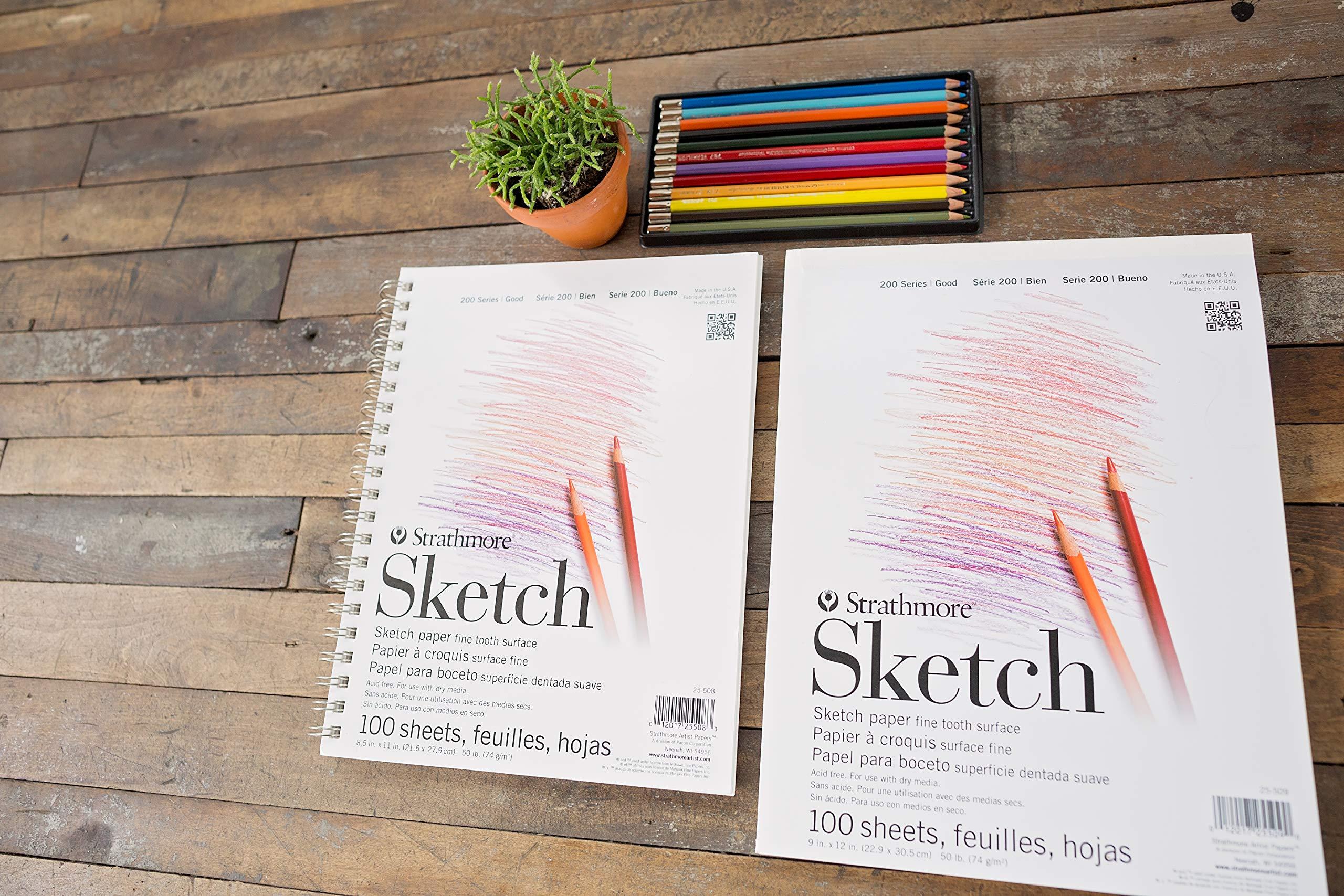 Strathmore 200 Series Sketch Pad, 9x12 inch, 100 Sheets, Tape Bound - Artist Sketchbook for Drawing, Illustration, Art Class Students - Image 7