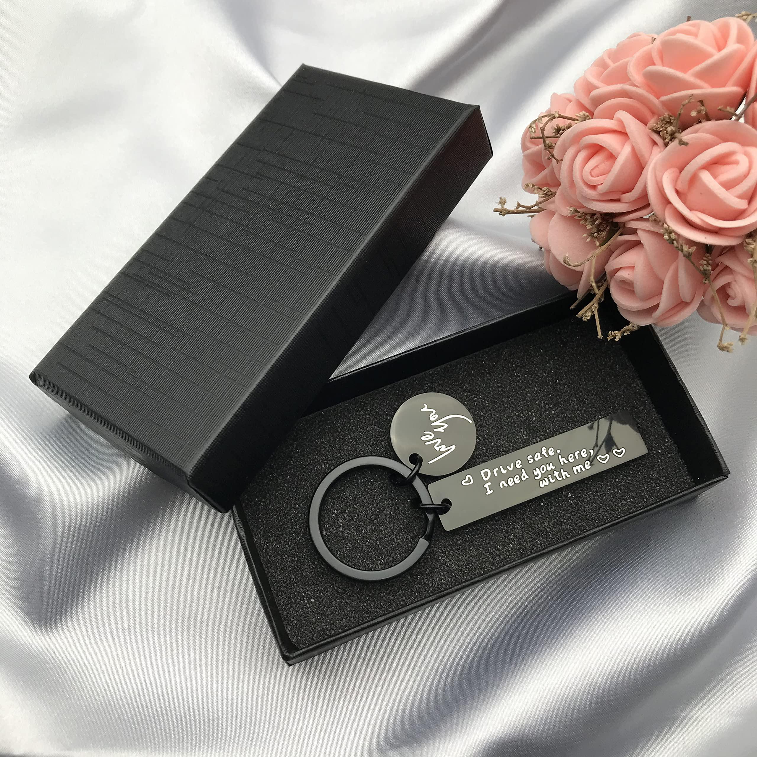 Drive Safe Keychain I Love You I Need You Here With Me Keychain Gifts for Boyfriend Husband Dad - Image 3