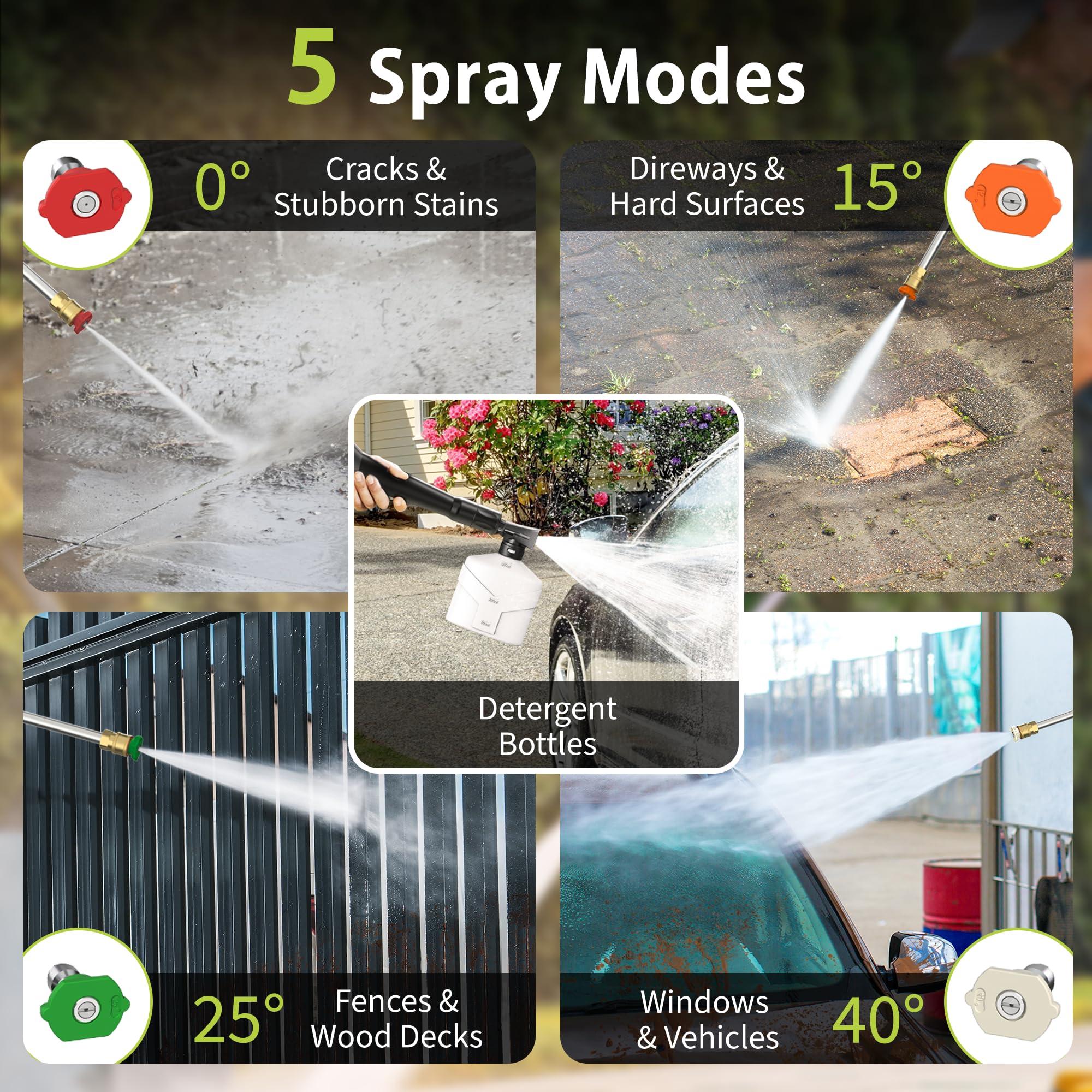 4000 PSI Electric Pressure Washer, 1900W Motor, 4 Adjustable Nozzles, 32.81ft Hose, Foam Cannon, Ideal for Driveways, Patios, Cars, Boats, and More - Image 5