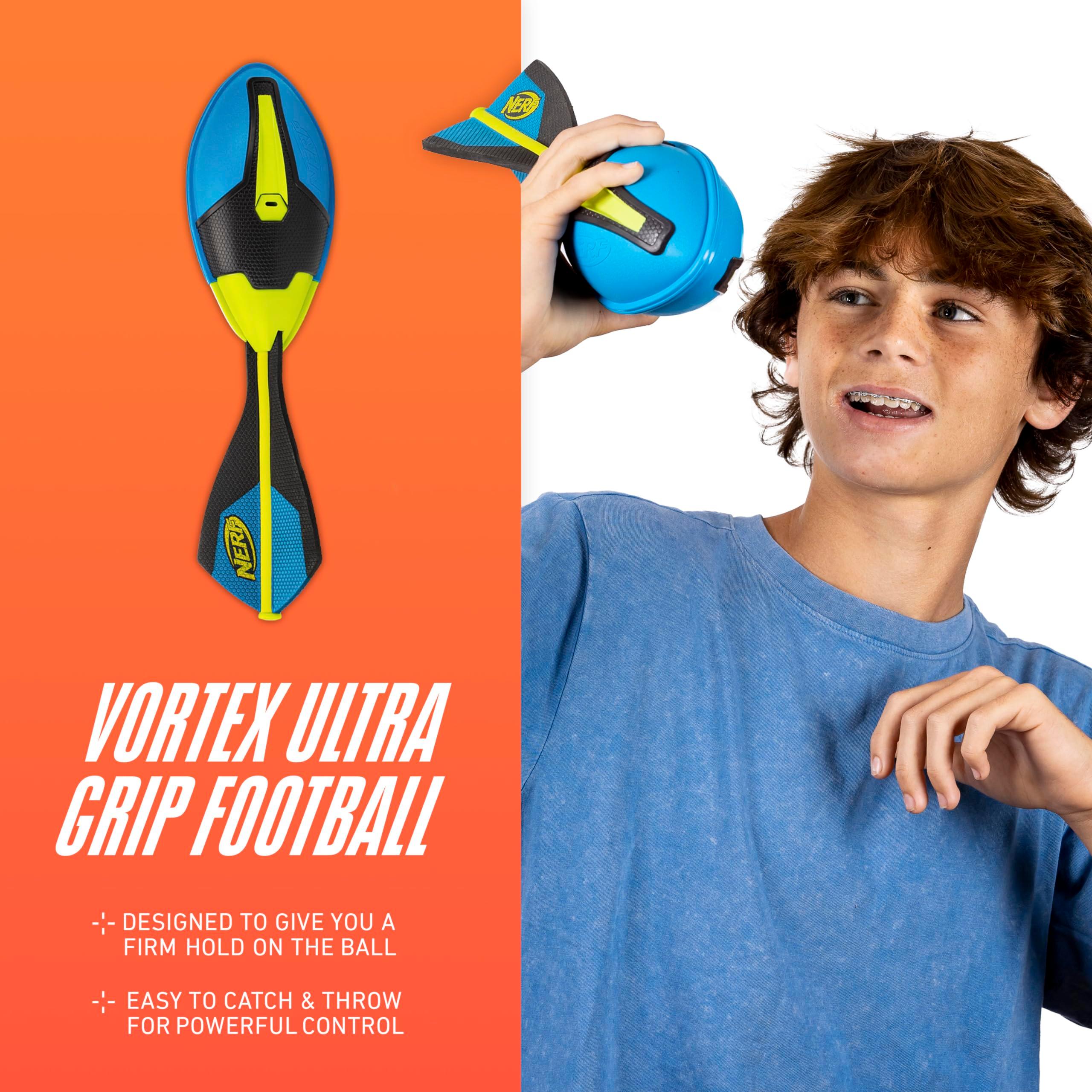 Nerf Vortex Ultra Grip Football, Designed for Easy Catching, Howling Whistle Sound, Distance-Optimizing Tail, Water-Resistant, All-Weather Play - Image 3