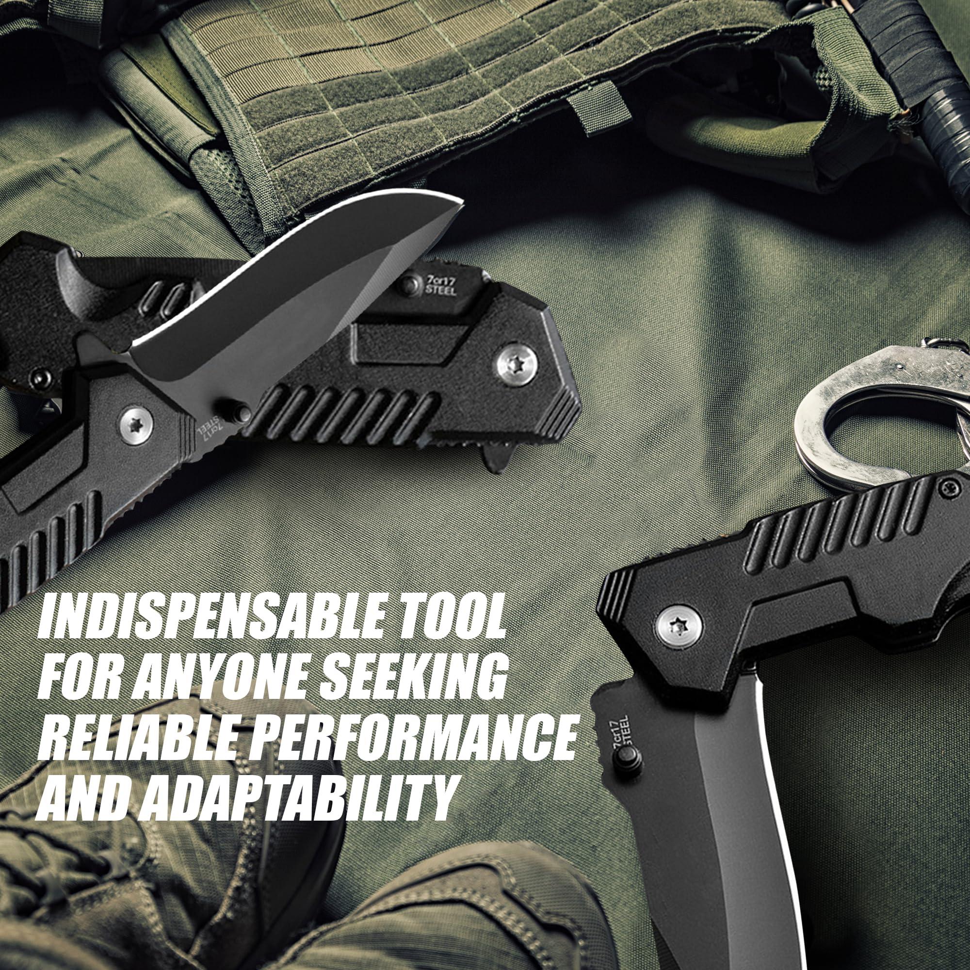 AOSILEY Pocket Folding Knife with Stainless Steel Point Lock Blade Knives and Lightweight Lockback Multi-Tool for Camping, Outdoor, Hunting，Survival and EDC - Image 7