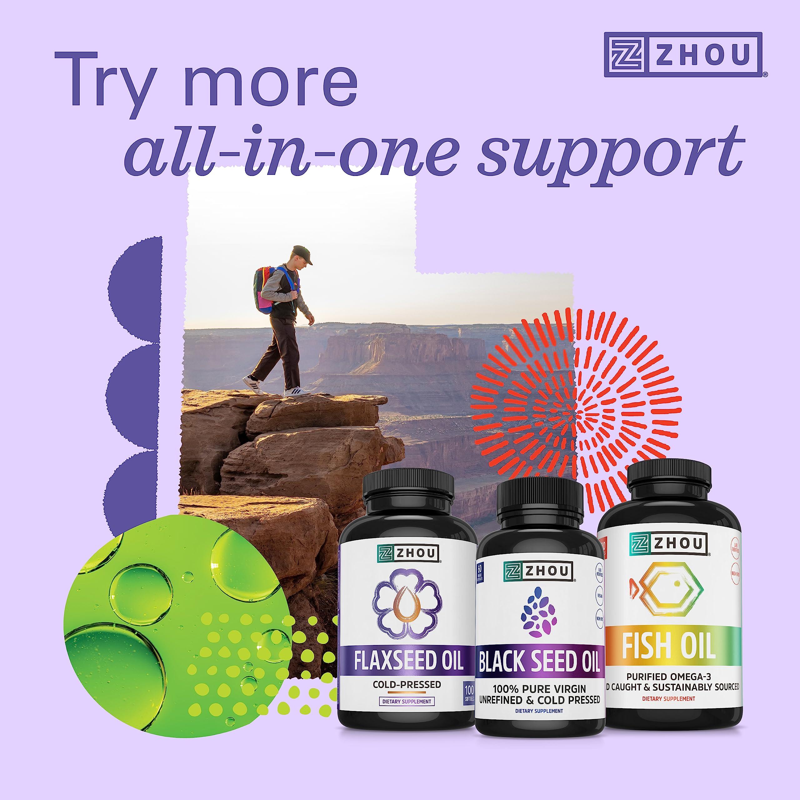 Zhou Organic Black Seed Oil - Black Cumin Seed Oil Cold Pressed, Nigella Sativa, Pure Unrefined Blackseed Liquid, Premium Supplement for Health with Thymoquinone, Omega 3 6 9 - 8 Fl Oz (Pack of 1) - Image 4