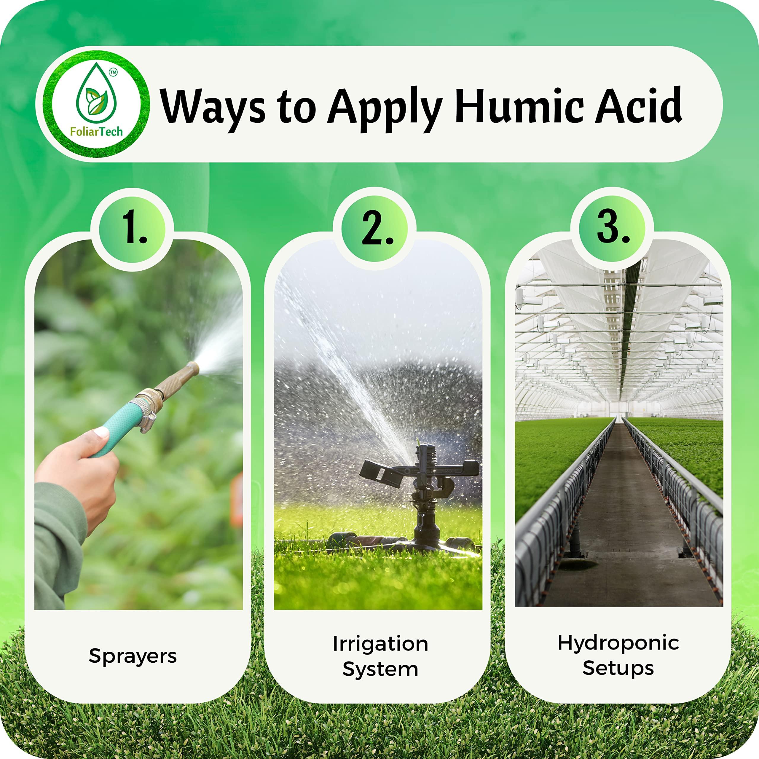 Humic Acid Organic Lawn Fertilizer - Fulvic Humic Mineral Blend for Trees, Shrubs, Ornamentals, Vegetables & Crops - Enhancer & Garden Soil Conditioner by FoliarTech, 1.1 Gallons - Image 3