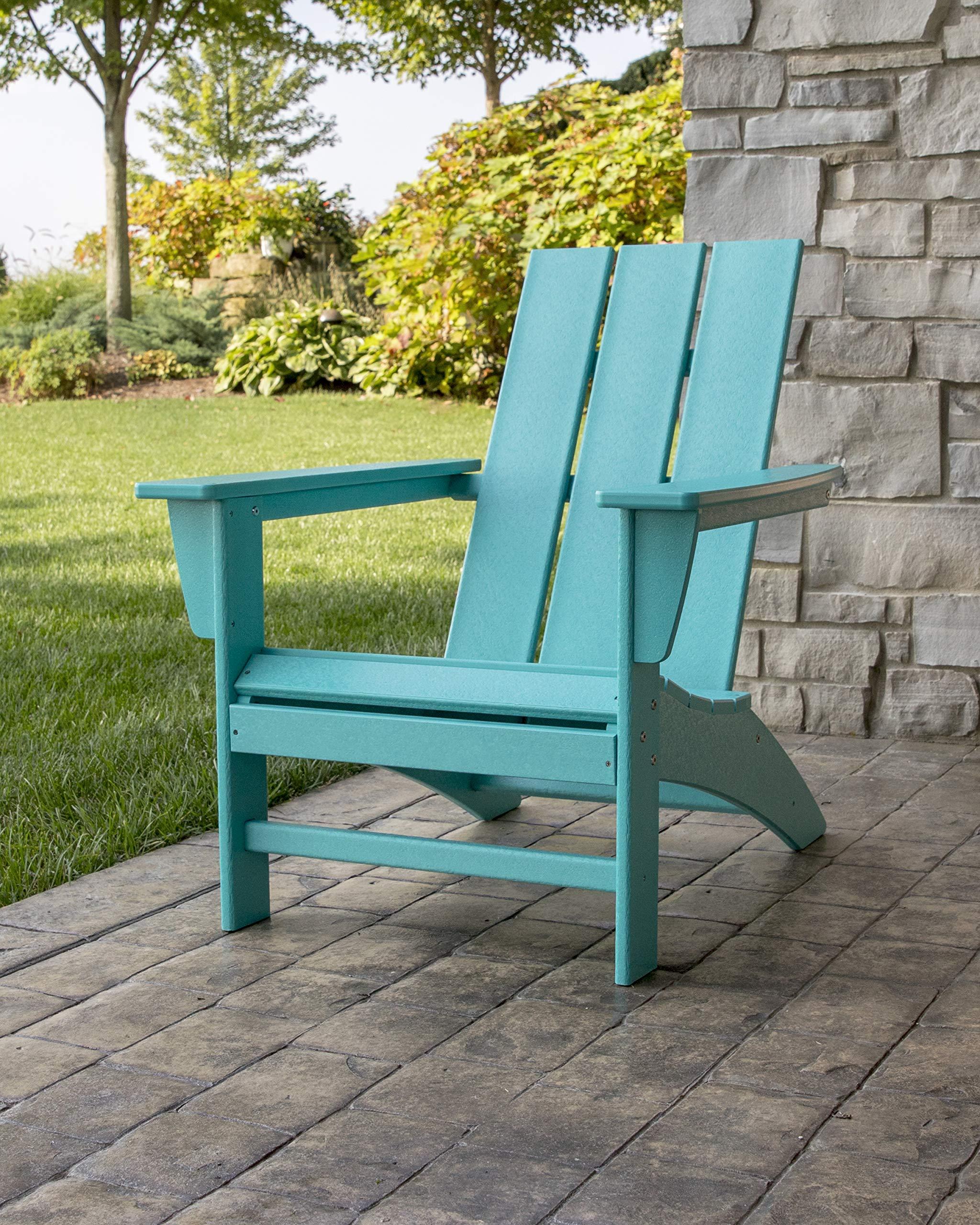 POLYWOOD AD420TE Modern Adirondack Chair, Teak - Image 4