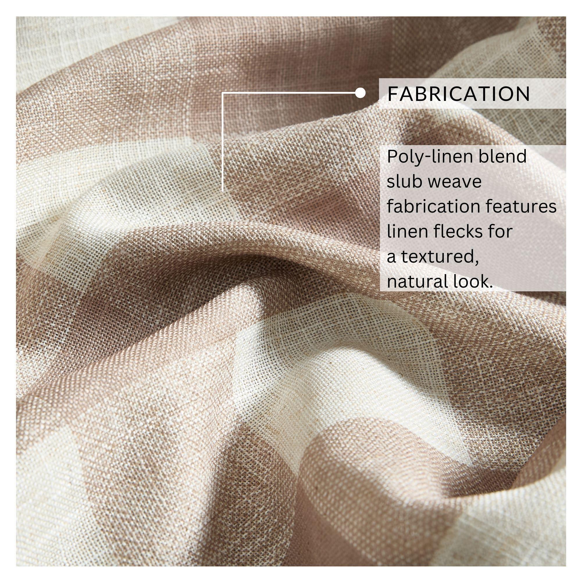 Elrene Home Fashions Farmhouse Living Grainger Buffalo-Check Blackout Window Curtain, Living Room and Bedroom Drape with Rod Pocket Tabs, 52" x 84", Linen, 1 Panel - Image 5