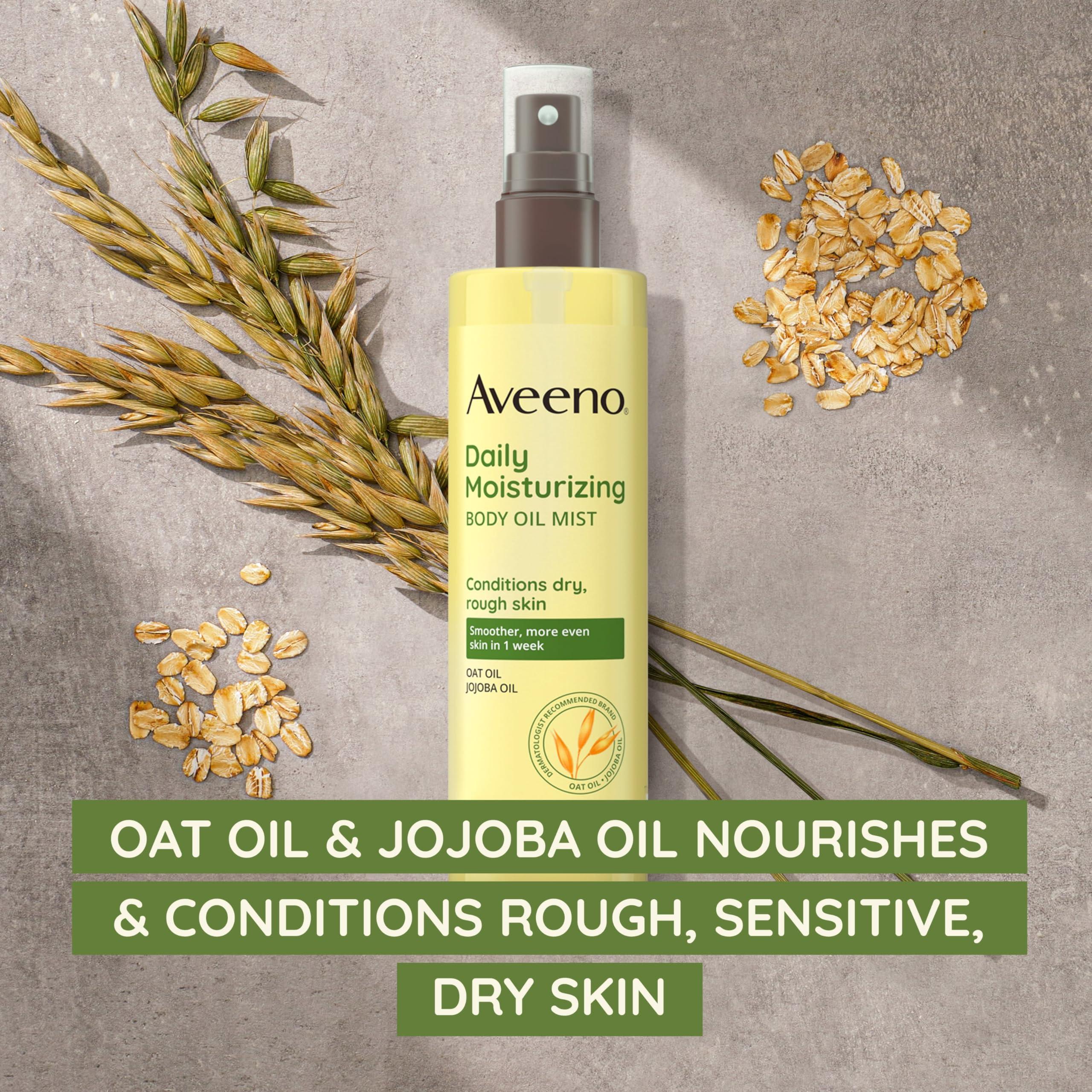 Aveeno Daily Moisturizing Dry Body Oil Mist with Oat and Jojoba Oil for Dry, Rough Sensitive Skin, Nourishing & Hypoallergenic Body Spray, Paraben-, Silicone- & Phthalate-Free, 6.7 fl. oz - Image 3