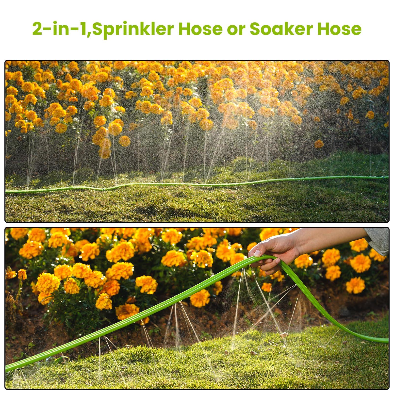 KOBAZ Sprinkler Soaker Hose 50FT with Holes, Garden Watering Hose with Stakes, Drip Hose Sprinkler, Efficient Saving Water for Lawn Garden and Yard, Leakproof - Image 4