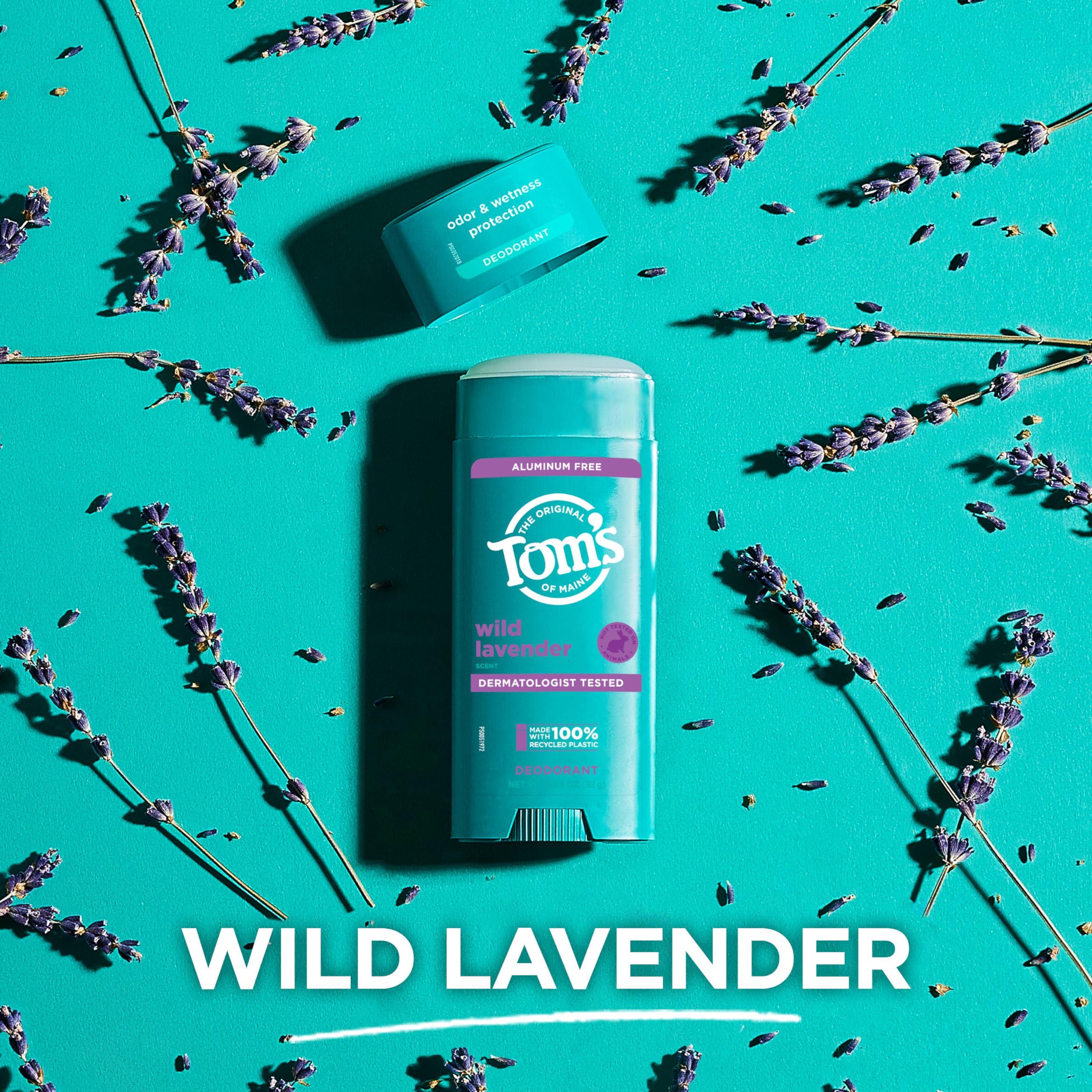 Tom's of Maine Wild Lavender Aluminum Free Natural Deodorant For Women & Men | Goes on Clear | Odor & Wetness Protection | Naturally Derived and Moisture-Locking Ingredients | 3.25 oz (2 Pack) - Image 5