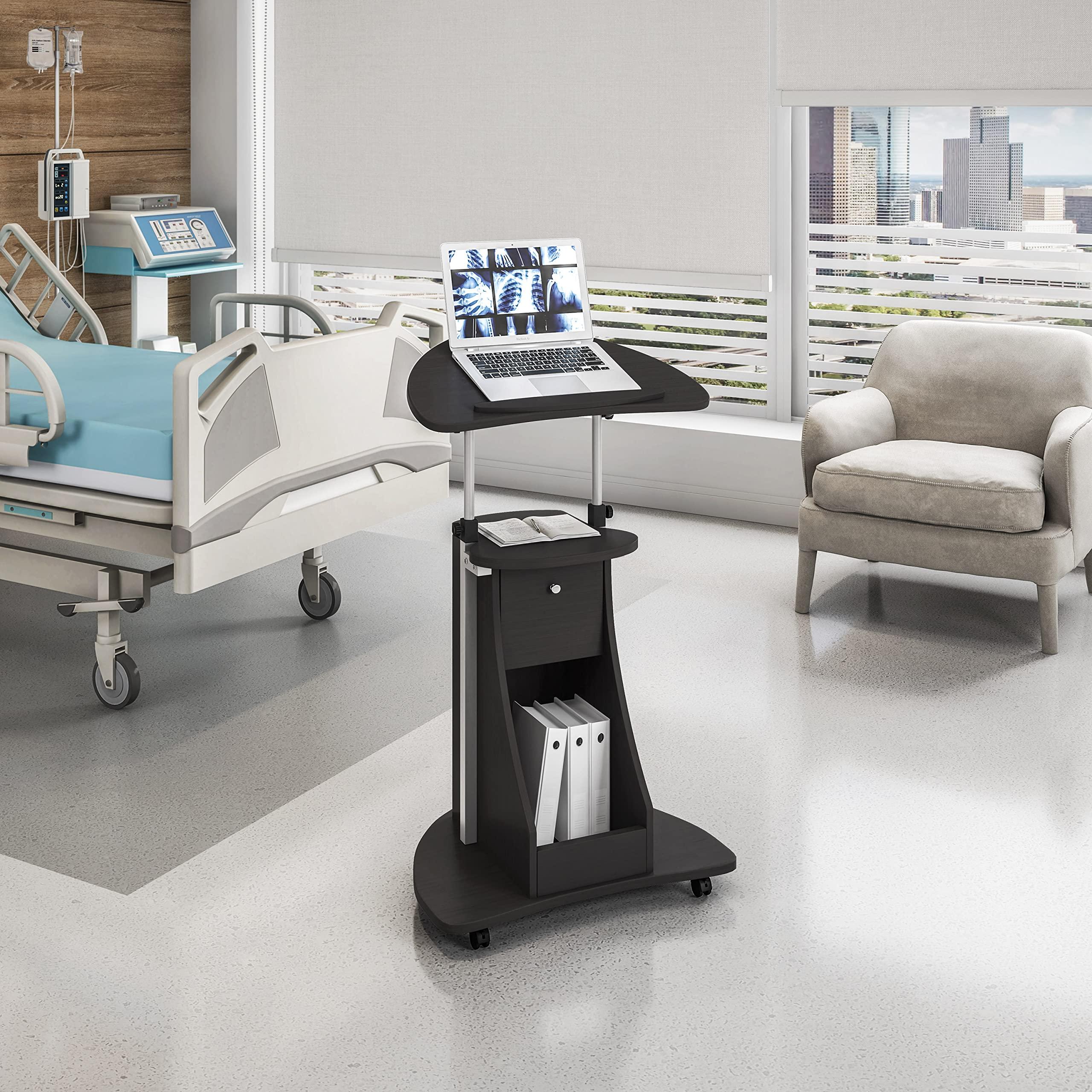 Techni Mobili Sit-to-Stand Mobile Medical Laptop Computer Cart, Black, Adjustable Height, B005 - Image 2