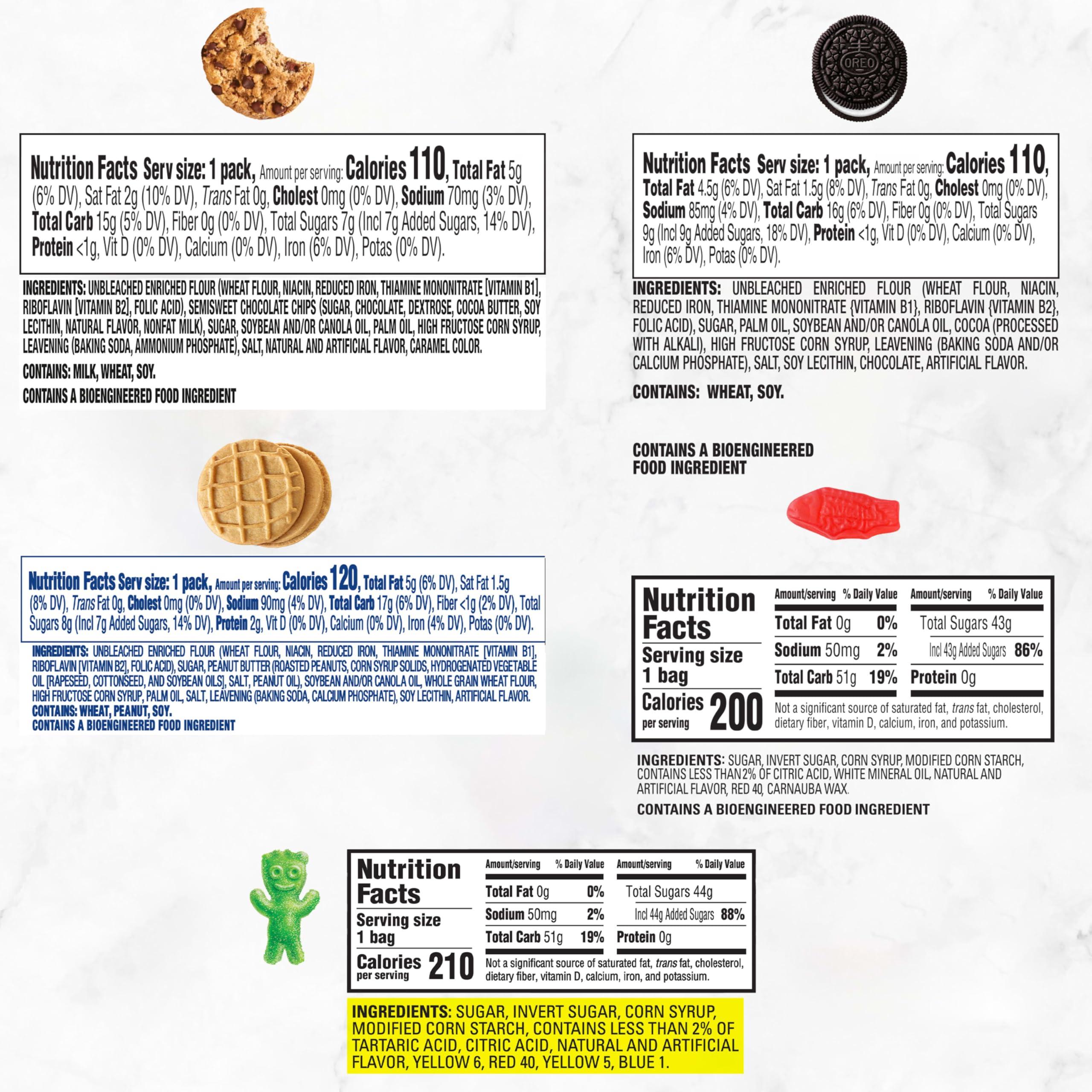 OREO, CHIPS AHOY!, Nutter Butter, SOUR PATCH KIDS & SWEDISH FISH Cookies & Candy Variety Pack, 40 Snack Packs - Image 2
