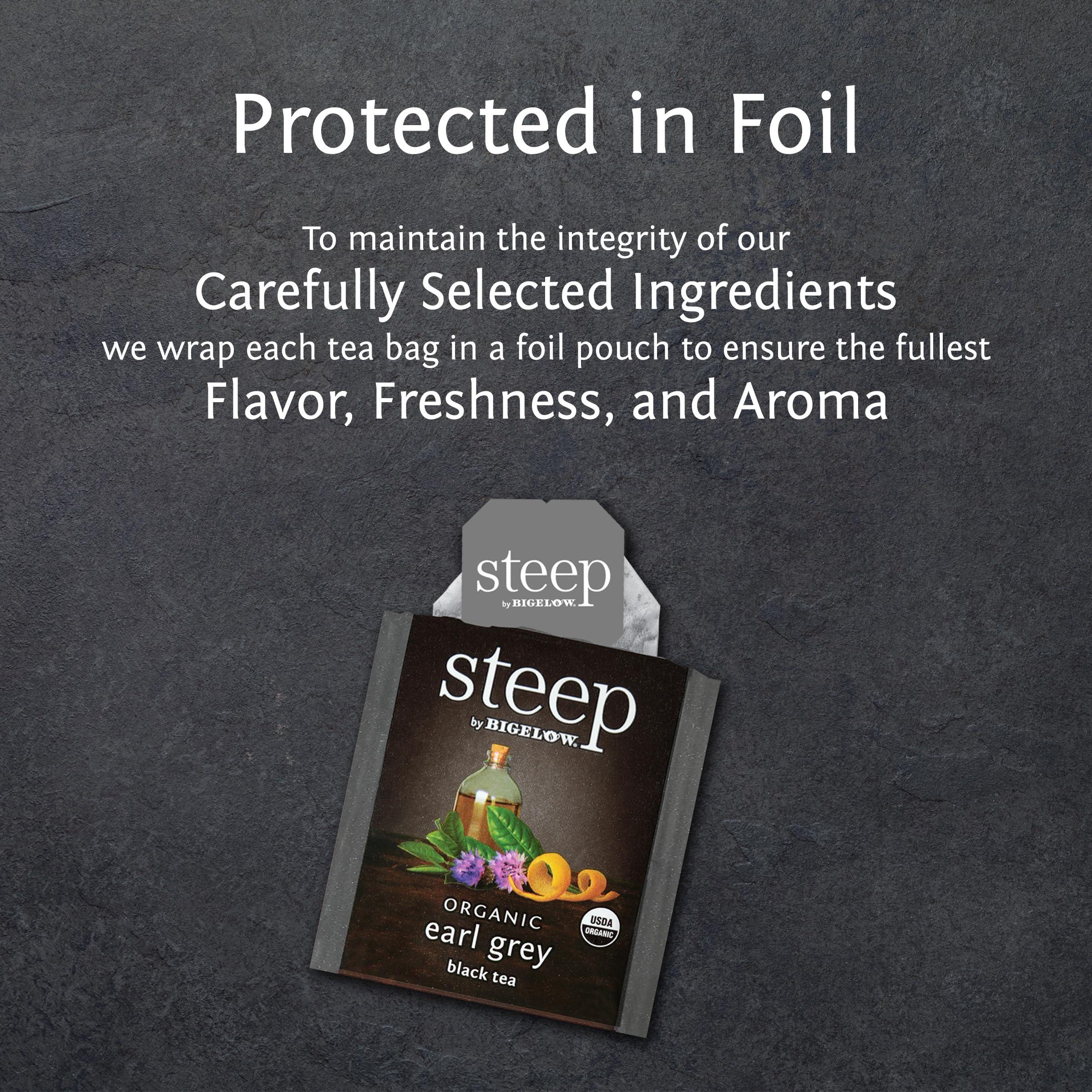 steep by Bigelow Organic Earl Grey Black Tea, 20 Count (Pack of 6), 120 Total Tea Bags - Image 3
