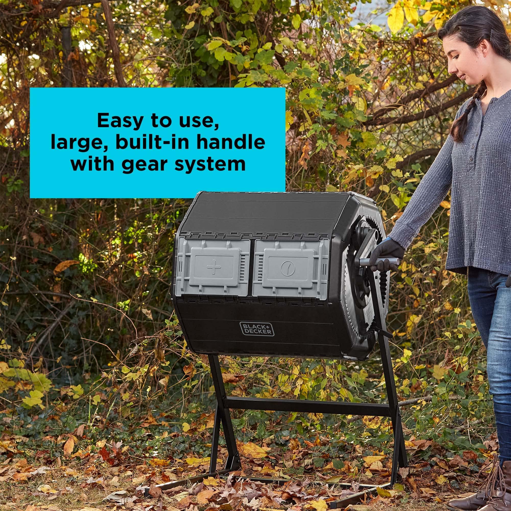 BLACK+DECKER 40-Gallon Dual Chamber Compost Tumbler Outdoor (BDSTGA9701) - Image 3