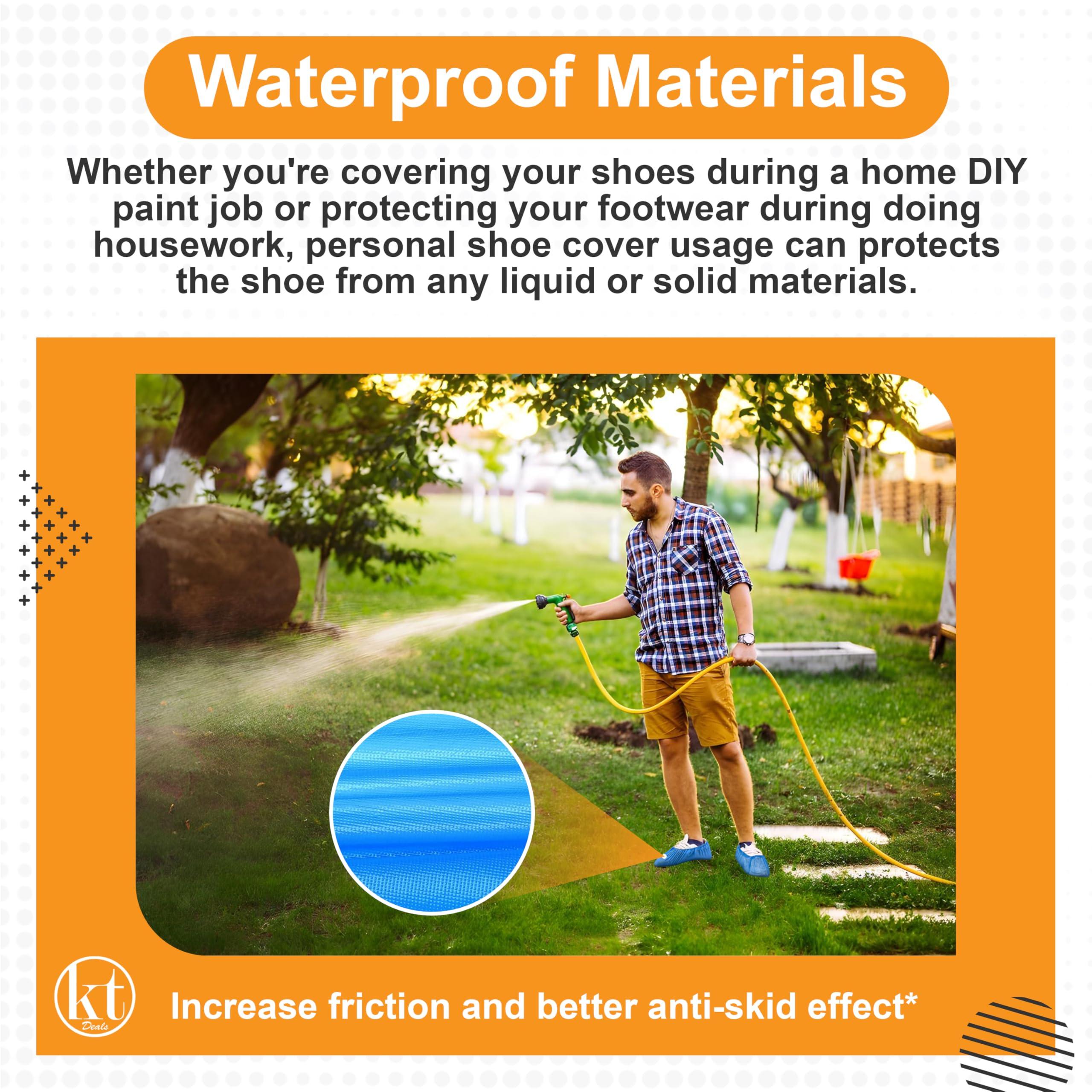 100PCS Disposable Shoe Cover Waterproof Large Boots Covers for Indoors/Outdoor Booties Sneaker Protector Coverings, One Size Fits Most up to size 11 US Men and 13 US Women (50 Pair) - Image 5