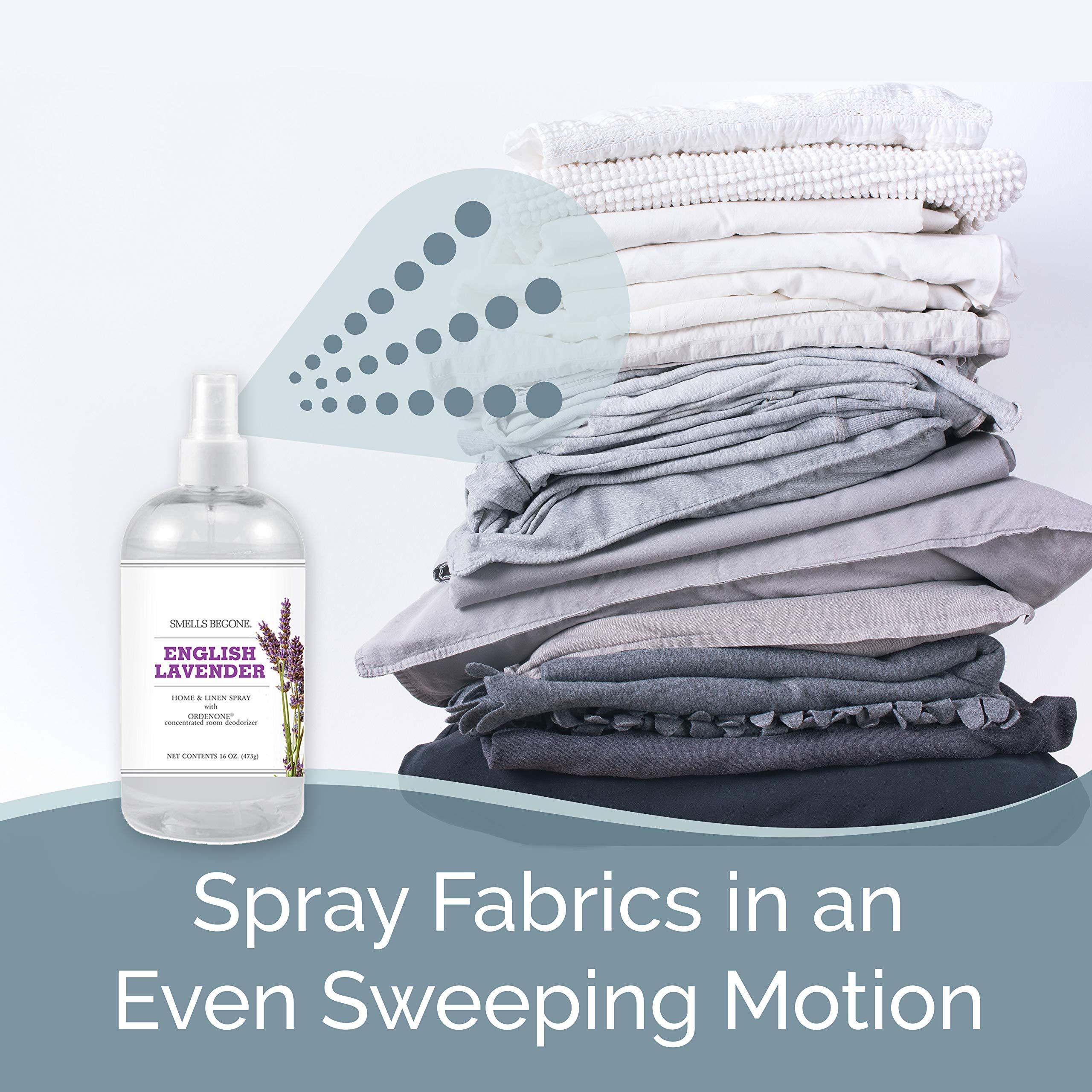 SMELLS BEGONE Air Freshener Home & Linen Spray - 16 oz, Pack of 2 - Odor Eliminator - Made with Essential Oils - English Lavender Scent - Image 2