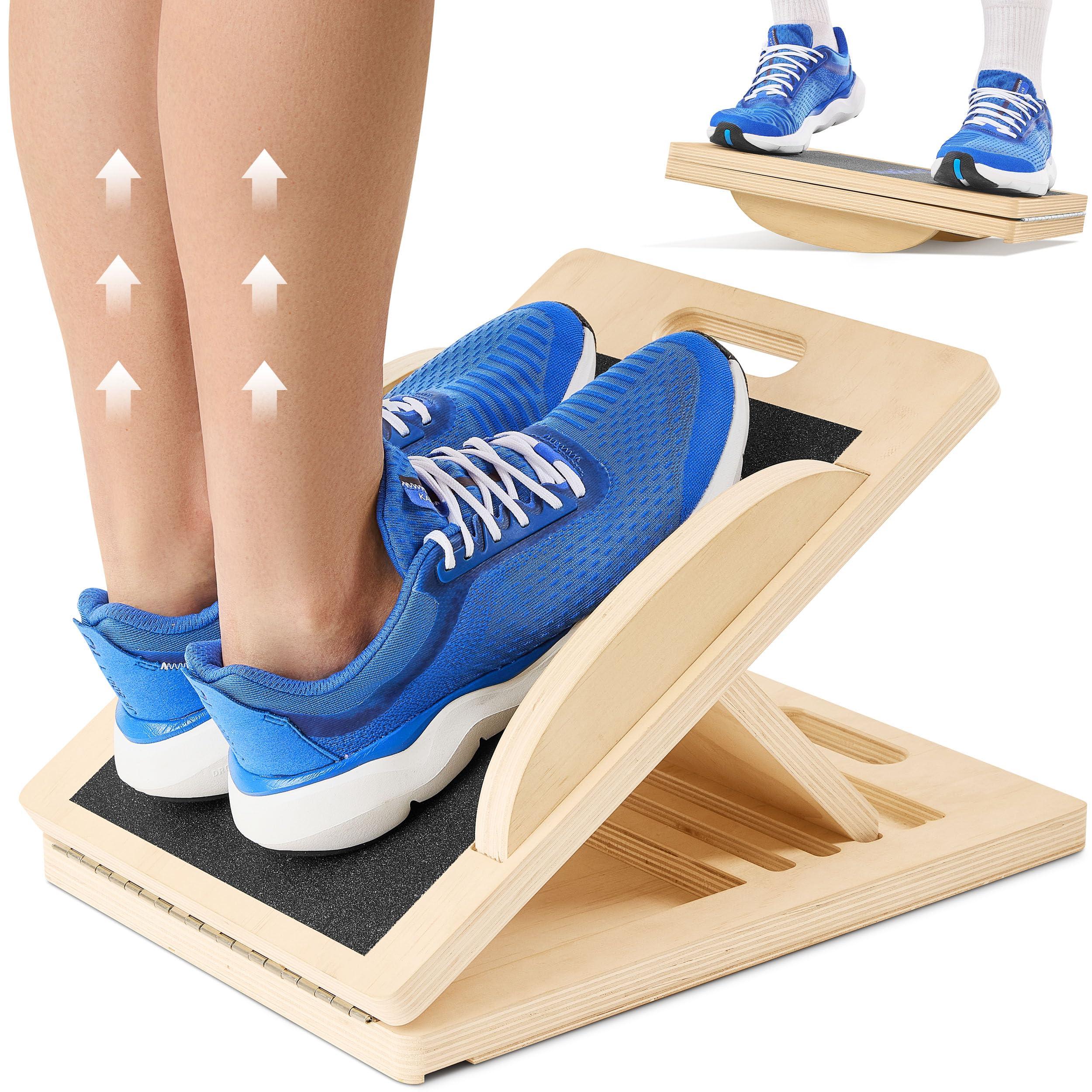 Slant Board with 6 Incline Angles - Transforms Into a Balance Board - Premium Calf Stretcher and Wobble Board for Effective Calf Stretching and Squats